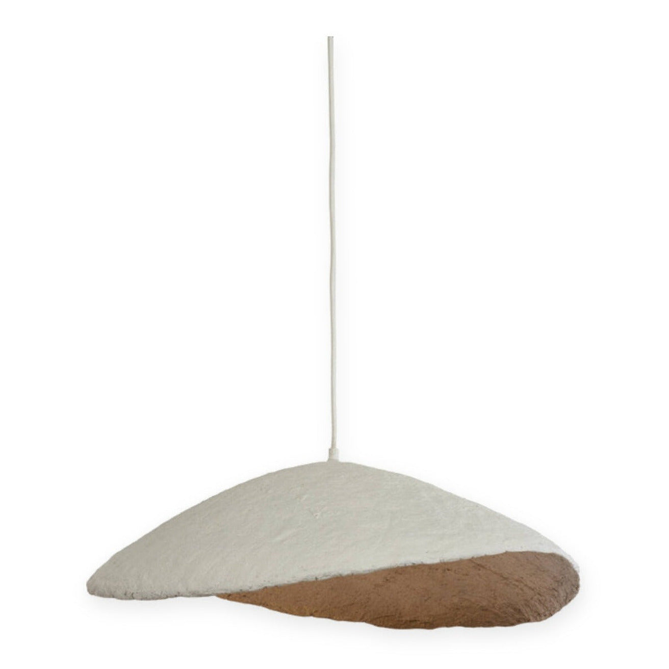 Lonia Cream & Antique Bronze Papier Mâché Pendant Light 71cm