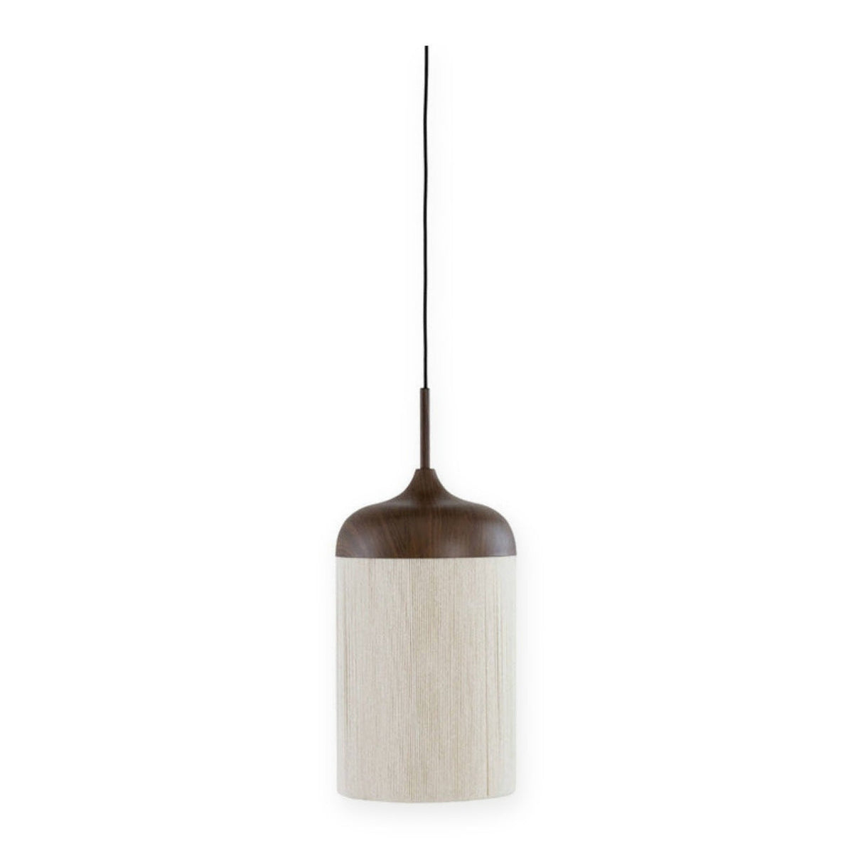 Dania Dark Brown & Cream Rope Pendant Light 16cm