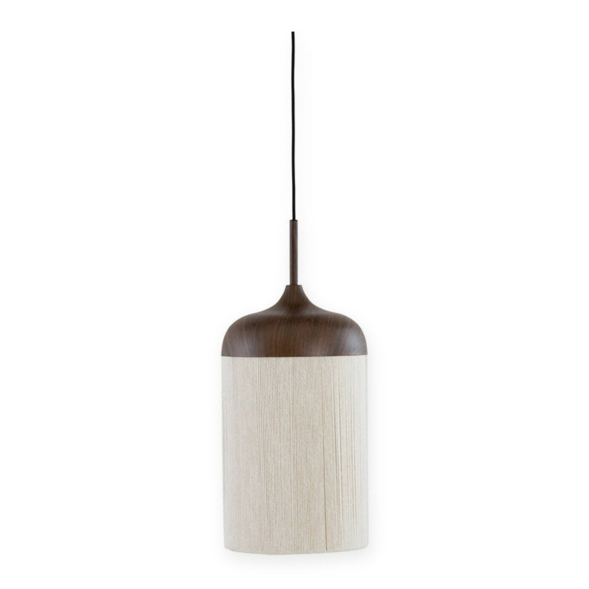 Dania Dark Brown & Cream Rope Pendant Light 22cm