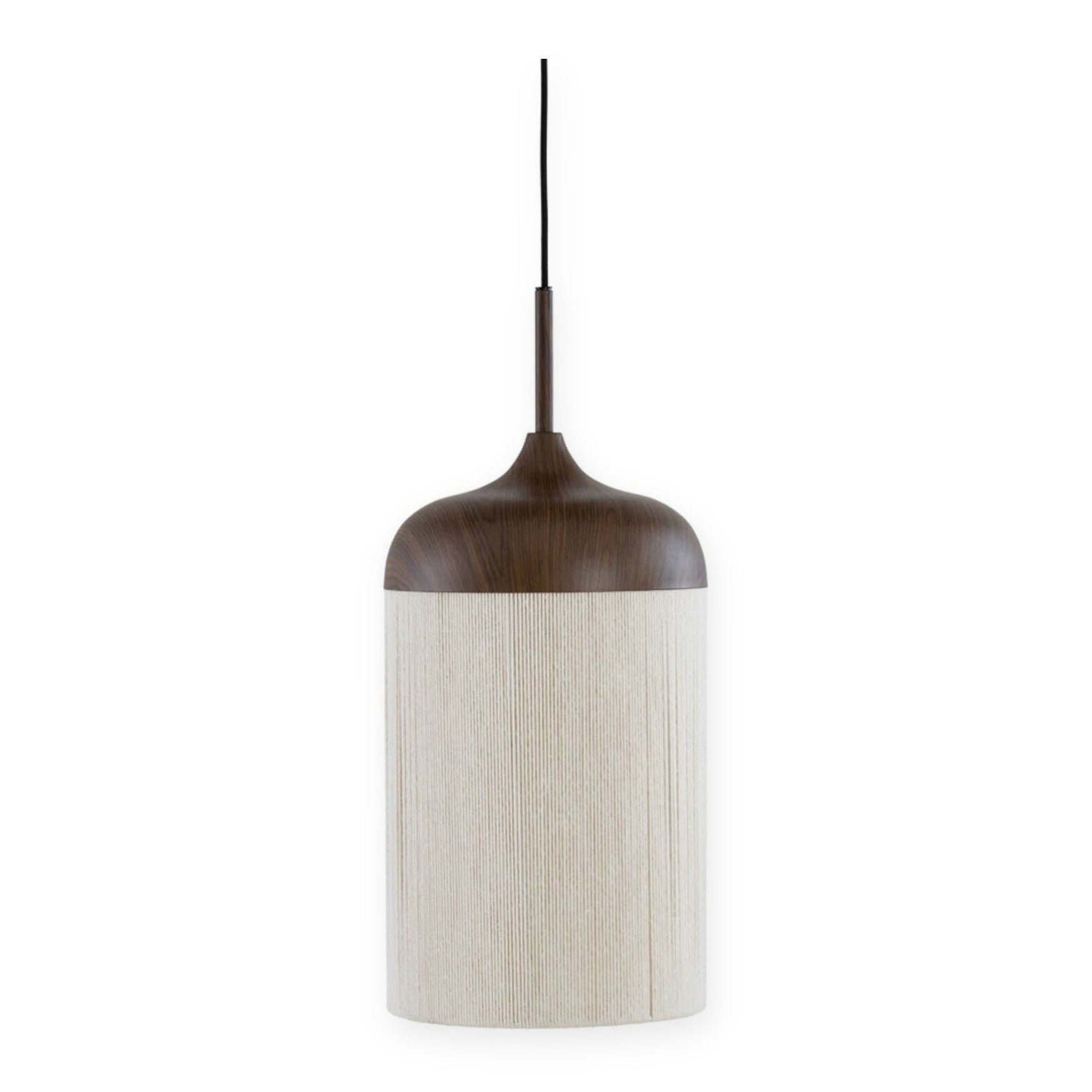 Dania Dark Brown & Cream Rope Pendant Light 27.5cm
