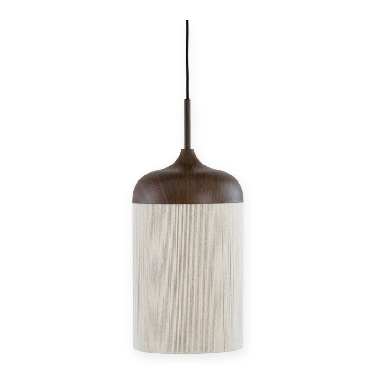 Dania Dark Brown & Cream Rope Pendant Light 27.5cm