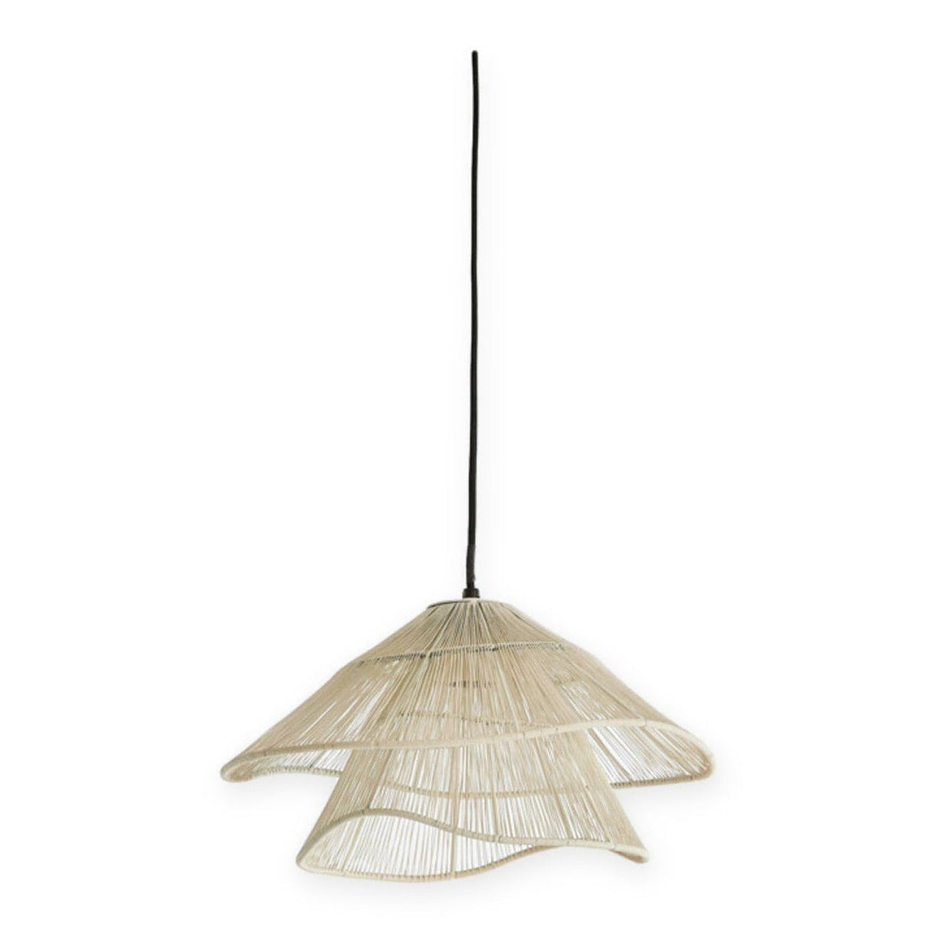 Alameda Cream Metal Ruffled Pendant Light 36cm