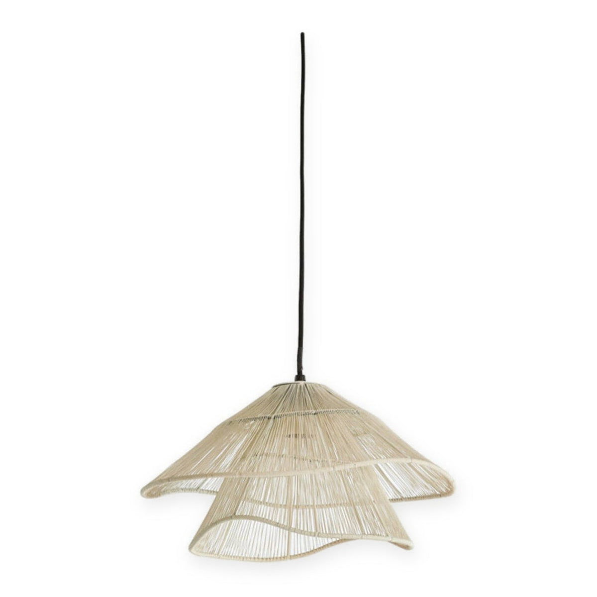 Alameda Cream Metal Ruffled Pendant Light 36cm