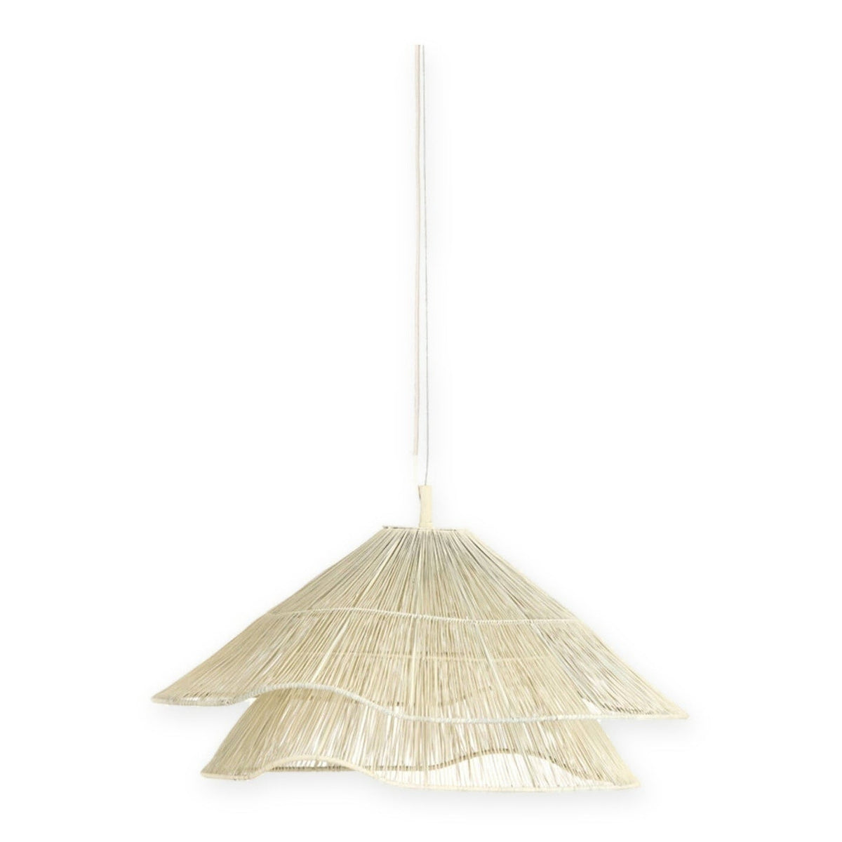 Alameda Cream Metal Ruffled Pendant Light 56cm