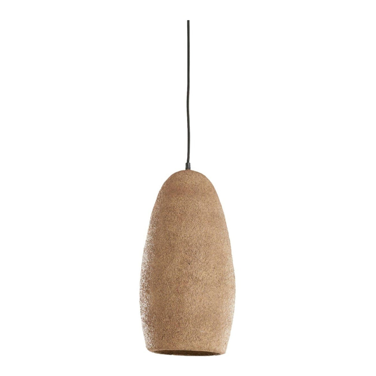 Divala Antique Dark Terracotta Papier Mâché Pendant Light 24cm