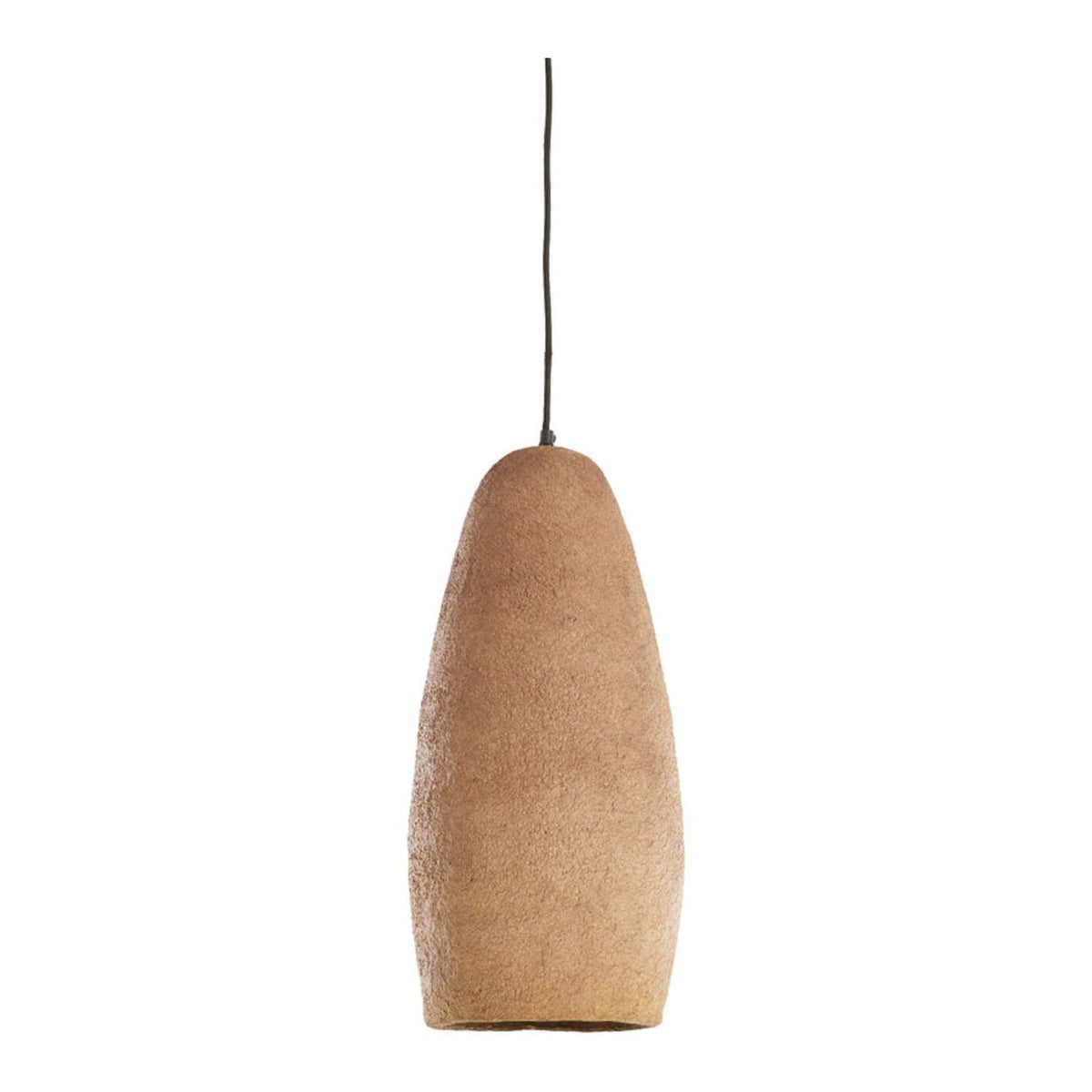 Divala Antique Dark Terracotta Papier Mâché Pendant Light 26cm