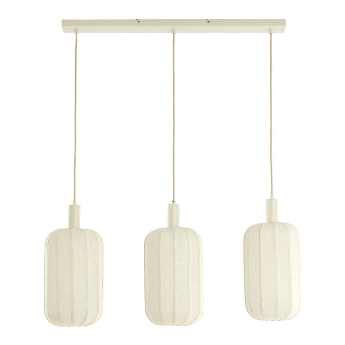 Tufia Cream Linen 3 Light Pendant Light 80cm