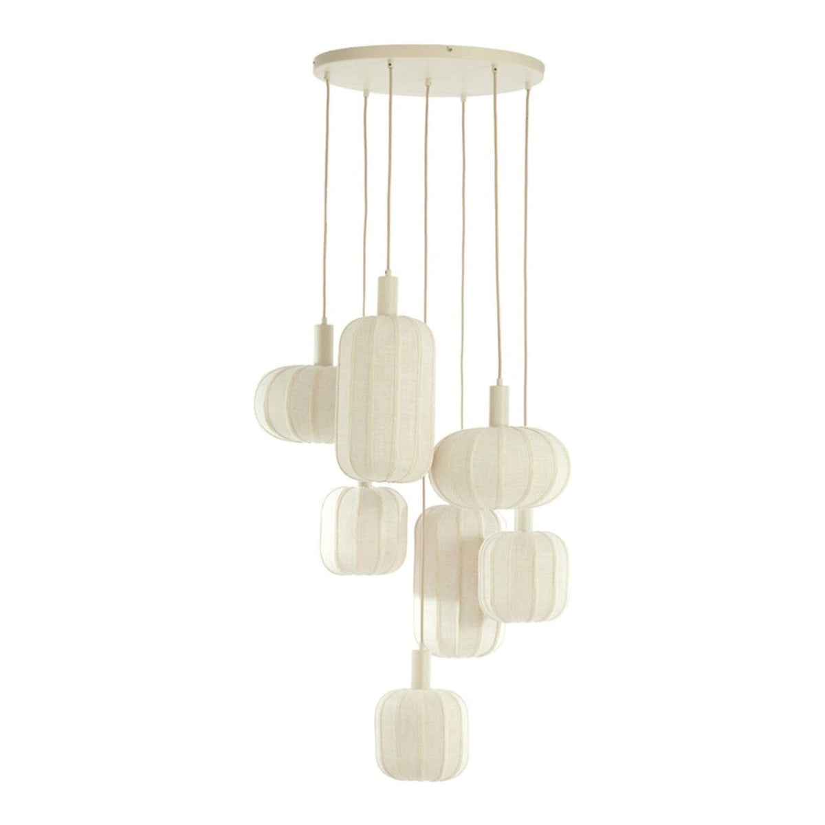 Tufia Cream Linen 7 Light Pendant Light