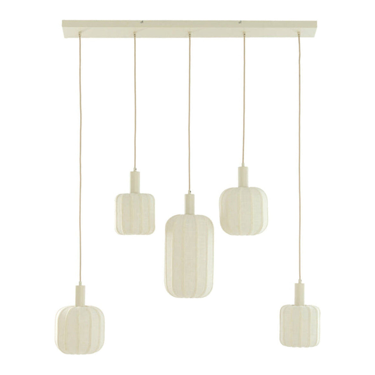 Tufia Cream Linen 5 Light Pendant Light