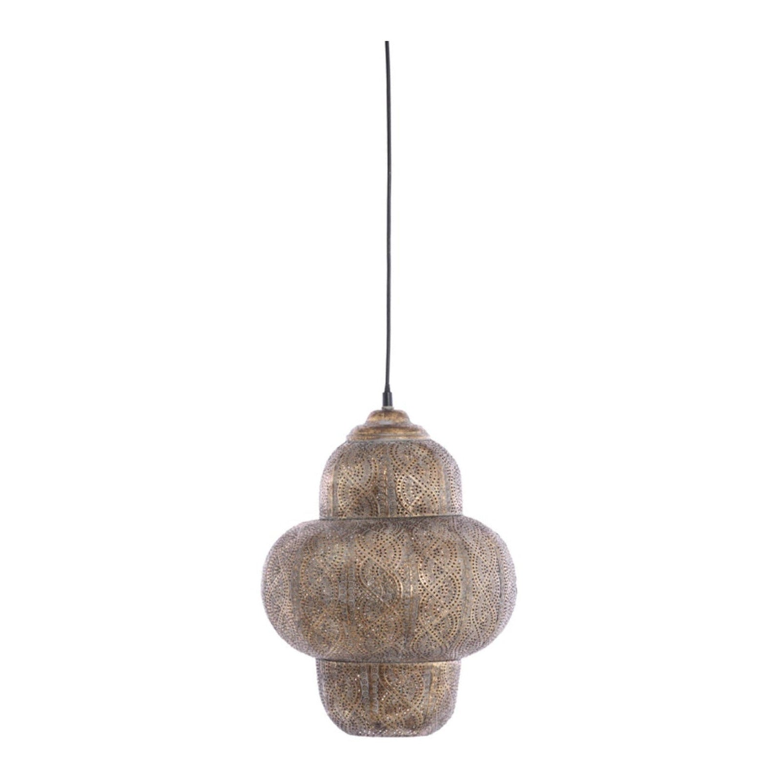 Ryota Brown Gold Metal Pendant Light 30.5cm