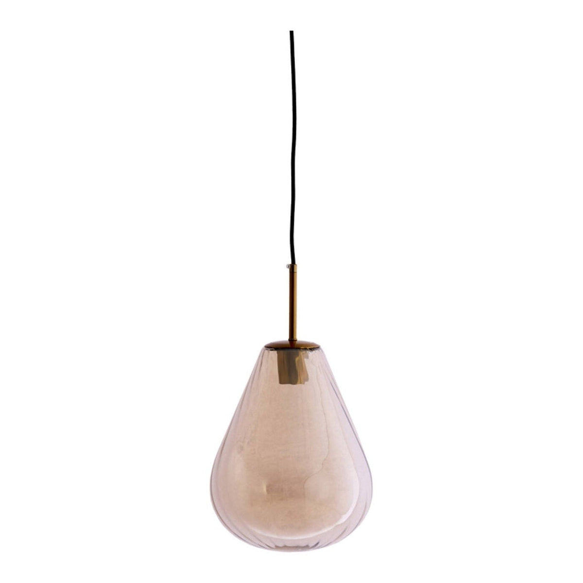 Leona Antique Bronze & Amber Glass Pendant Light 25cm