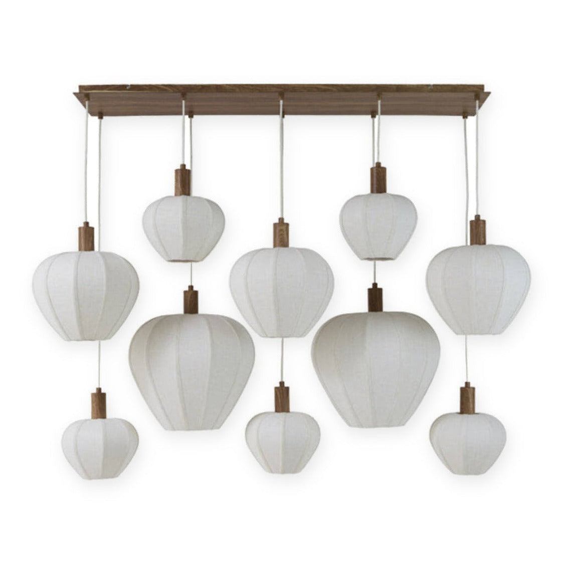Huxi Natural & Cream Linen 10 Light Pendant Light