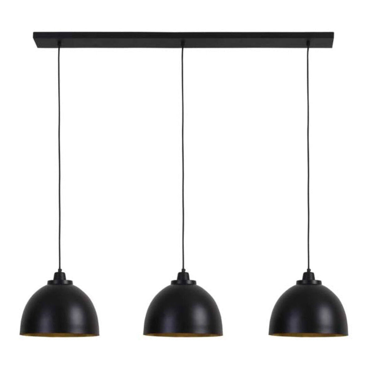 Kylie Matt Black/Gold Metal 3 Light Pendant Light