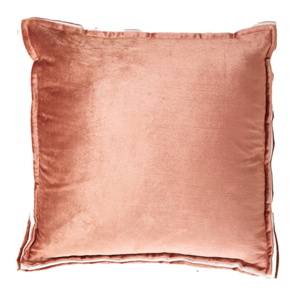 Baxley Dusty Pink Velvet & Natural Linen Square Cushion 45x45cm