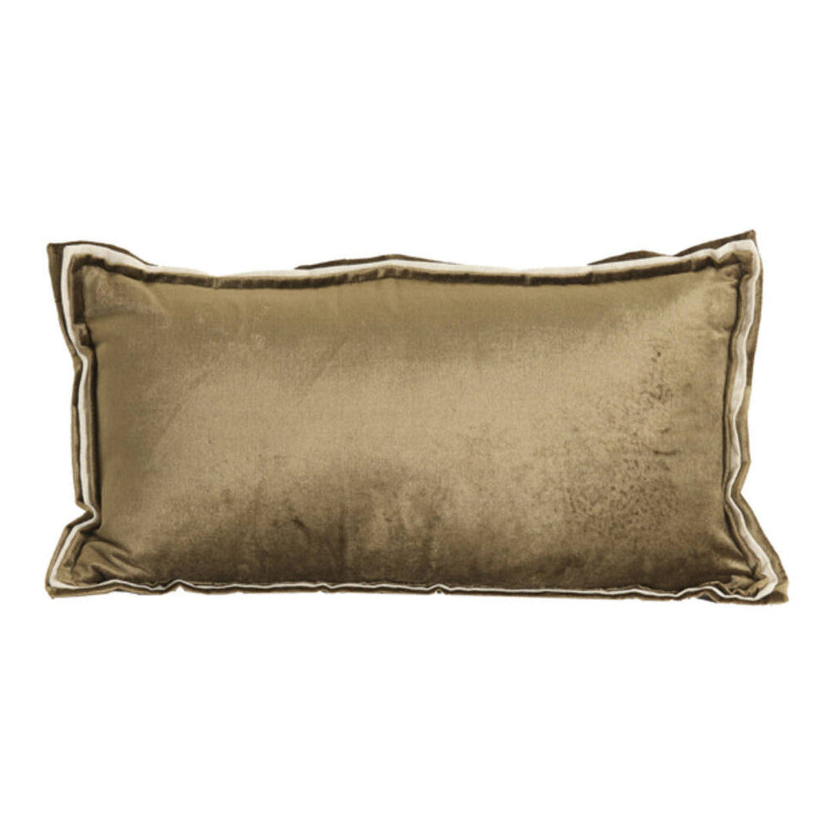 Baxley Olive Green Velvet & Natural Linen Rectangular Cushion 60x30cm