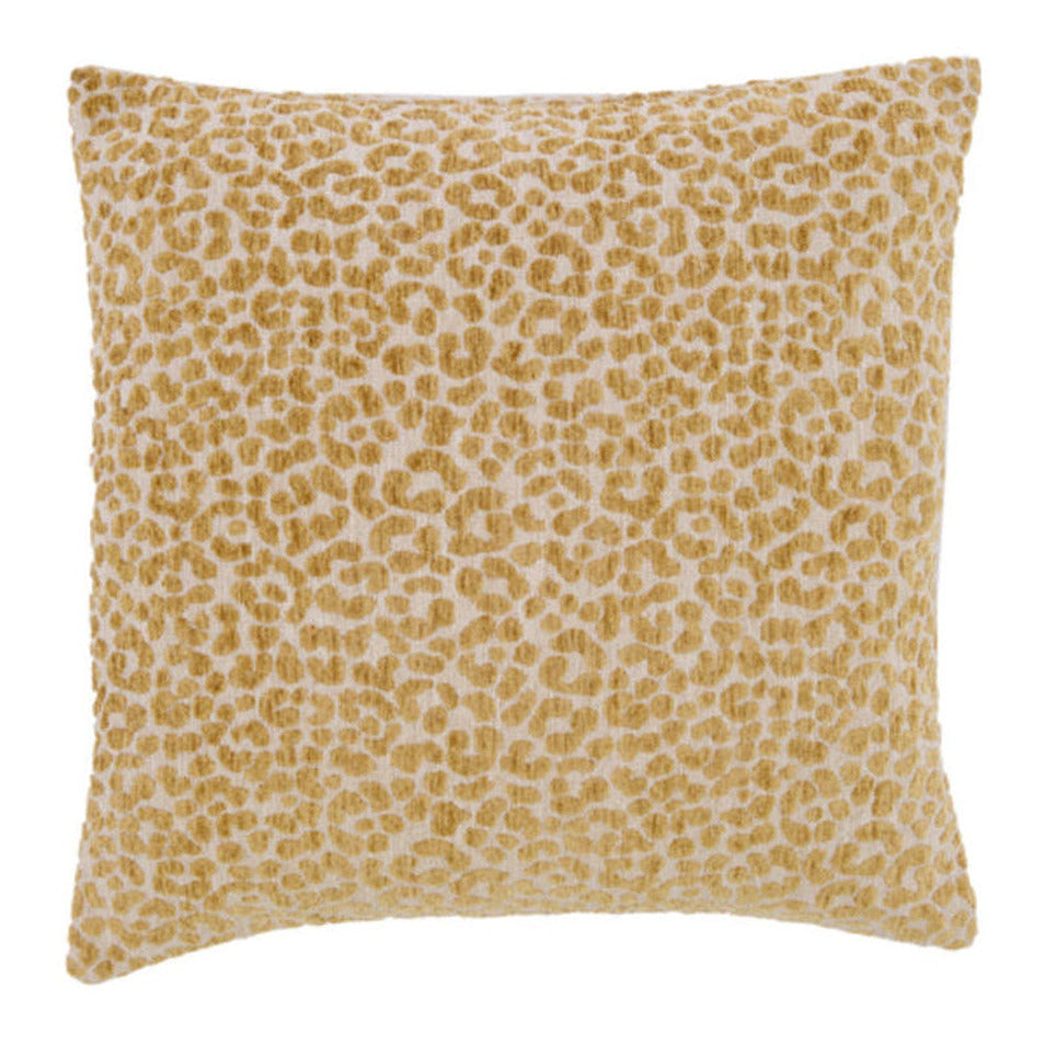 Safford Sand & Ochre Yellow Animal Print Feather Filled Square Cushion 45x45cm
