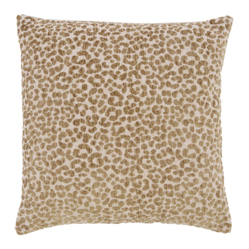 Safford Sand & Olive Green Animal Print Feather Filled Square Cushion 45x45cm