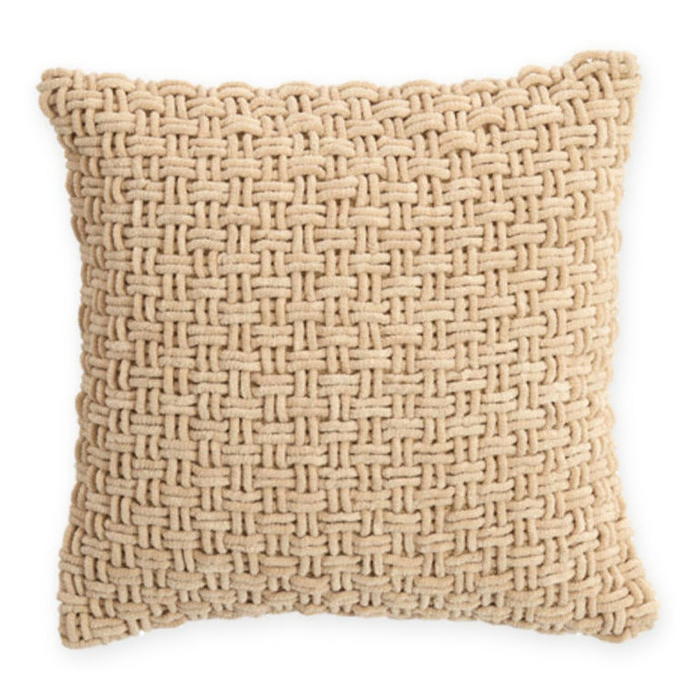Dariva Light Peach Textured Square Cushion 45x45cm