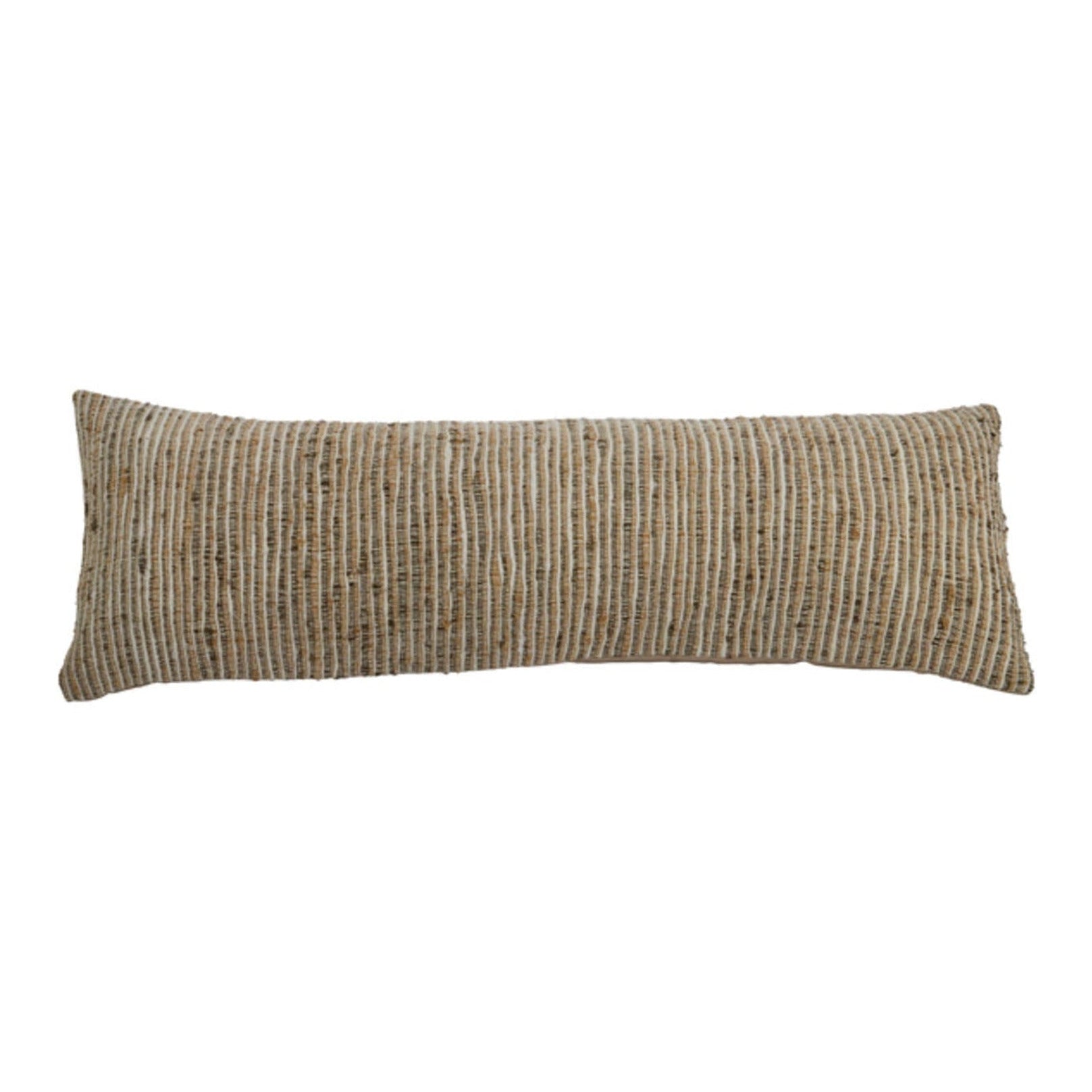 Lunca Cream & Brown Striped Rectangular Cushion 100x35cm