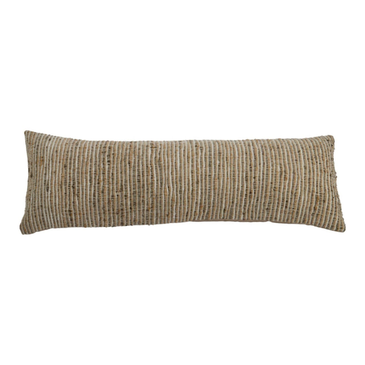 Lunca Cream & Brown Striped Rectangular Cushion 100x35cm