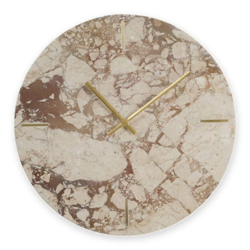 Jenay Burgundy/Cream Marble Wall Clock