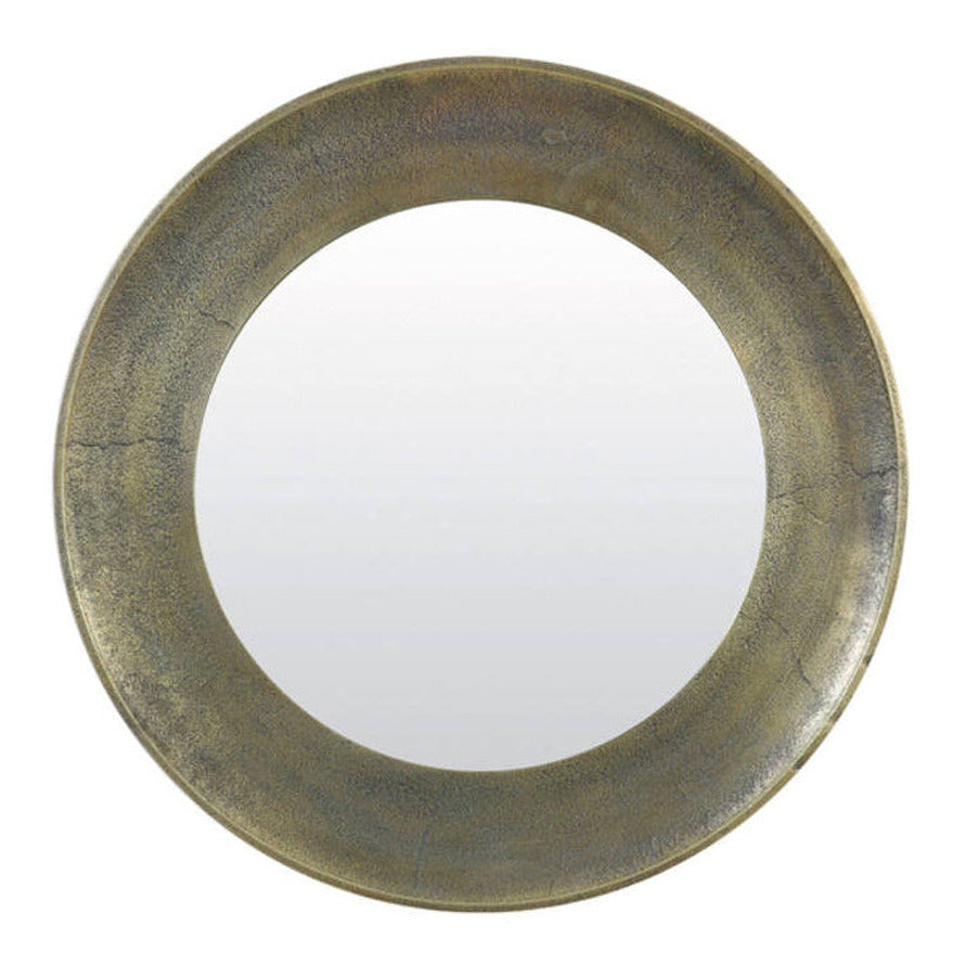 Sana Antique Bronze Metal Round Wall Mirror 62cm