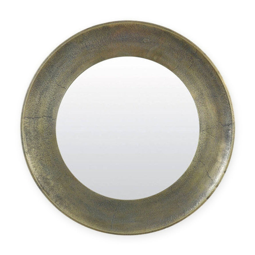 Sana Antique Bronze Metal Round Wall Mirror 62cm