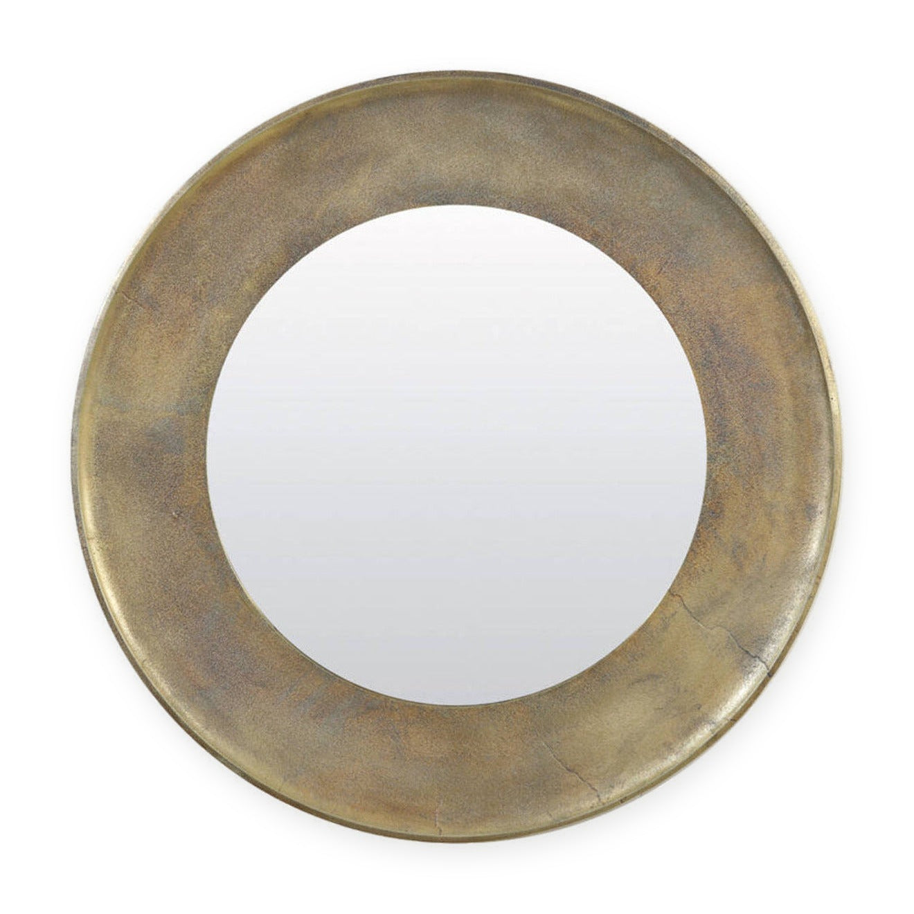 Sana Antique Bronze Metal Round Mirror 88cm