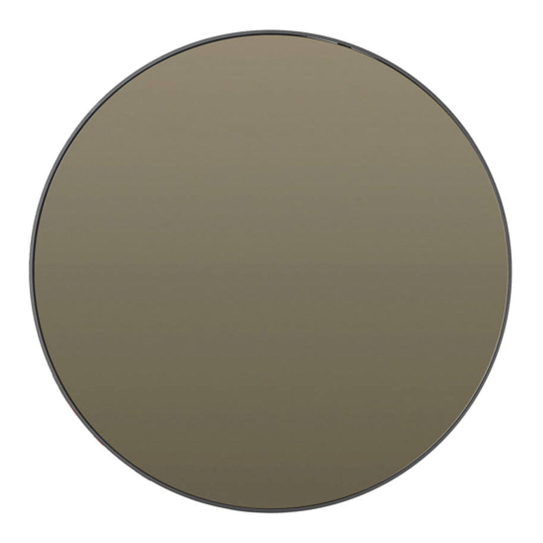Espejo Smoked Glass & Black Round Wall Mirror 70cm