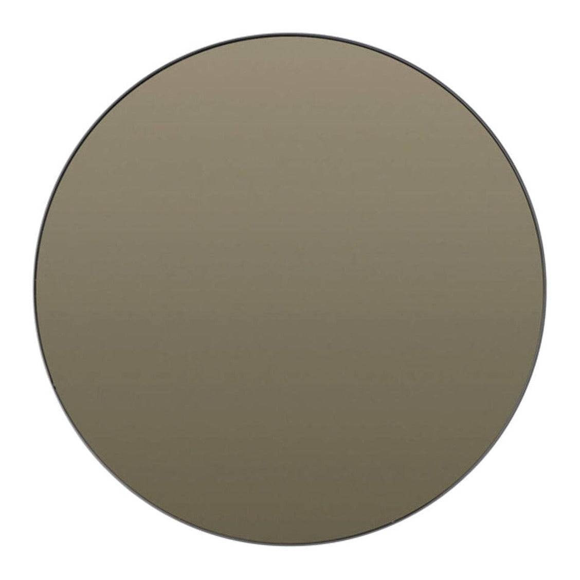 Espejo Smoked Glass & Black Round Wall Mirror 96cm