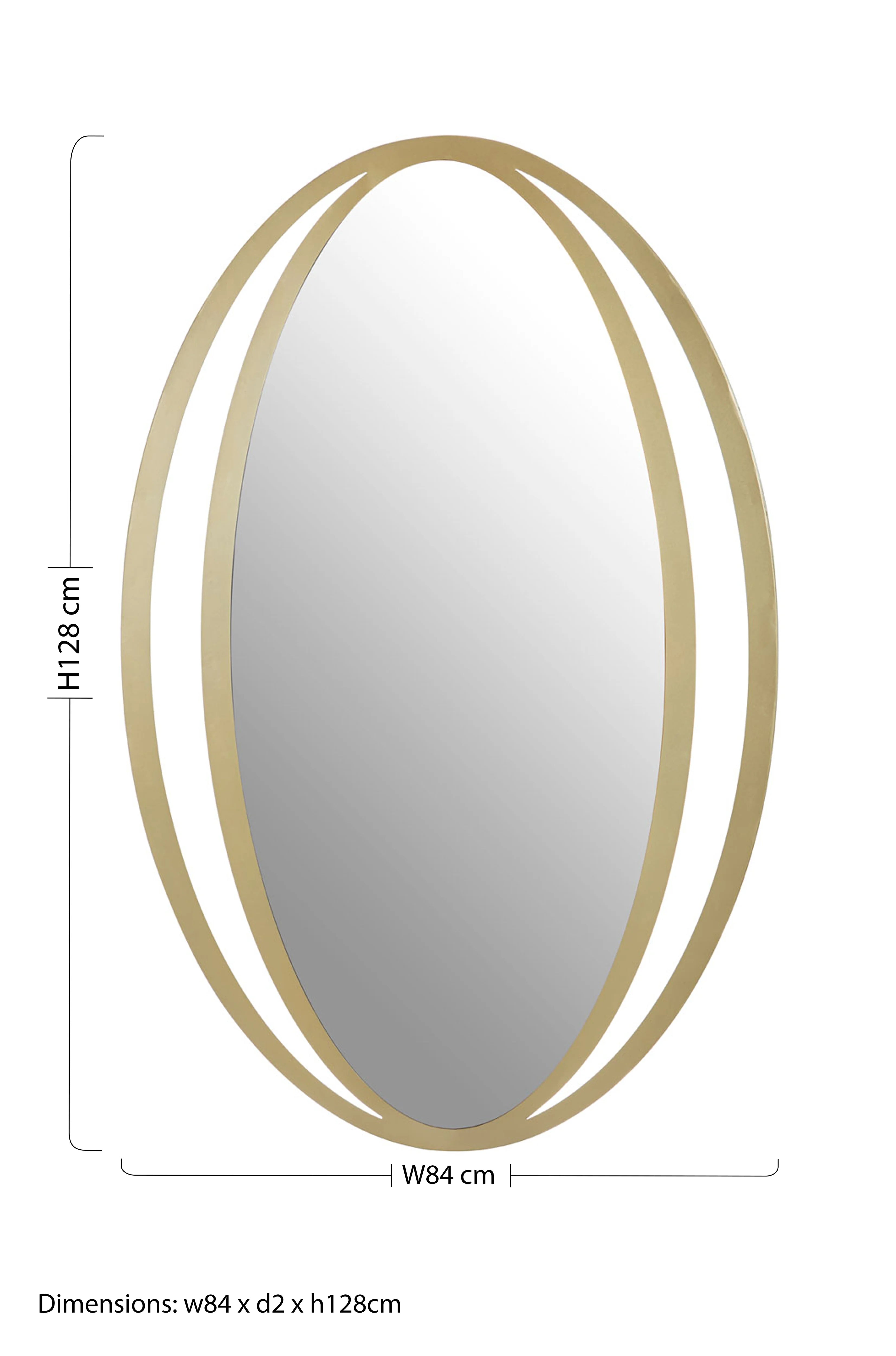 Theo Gold Double Ring Design Wall Mirror