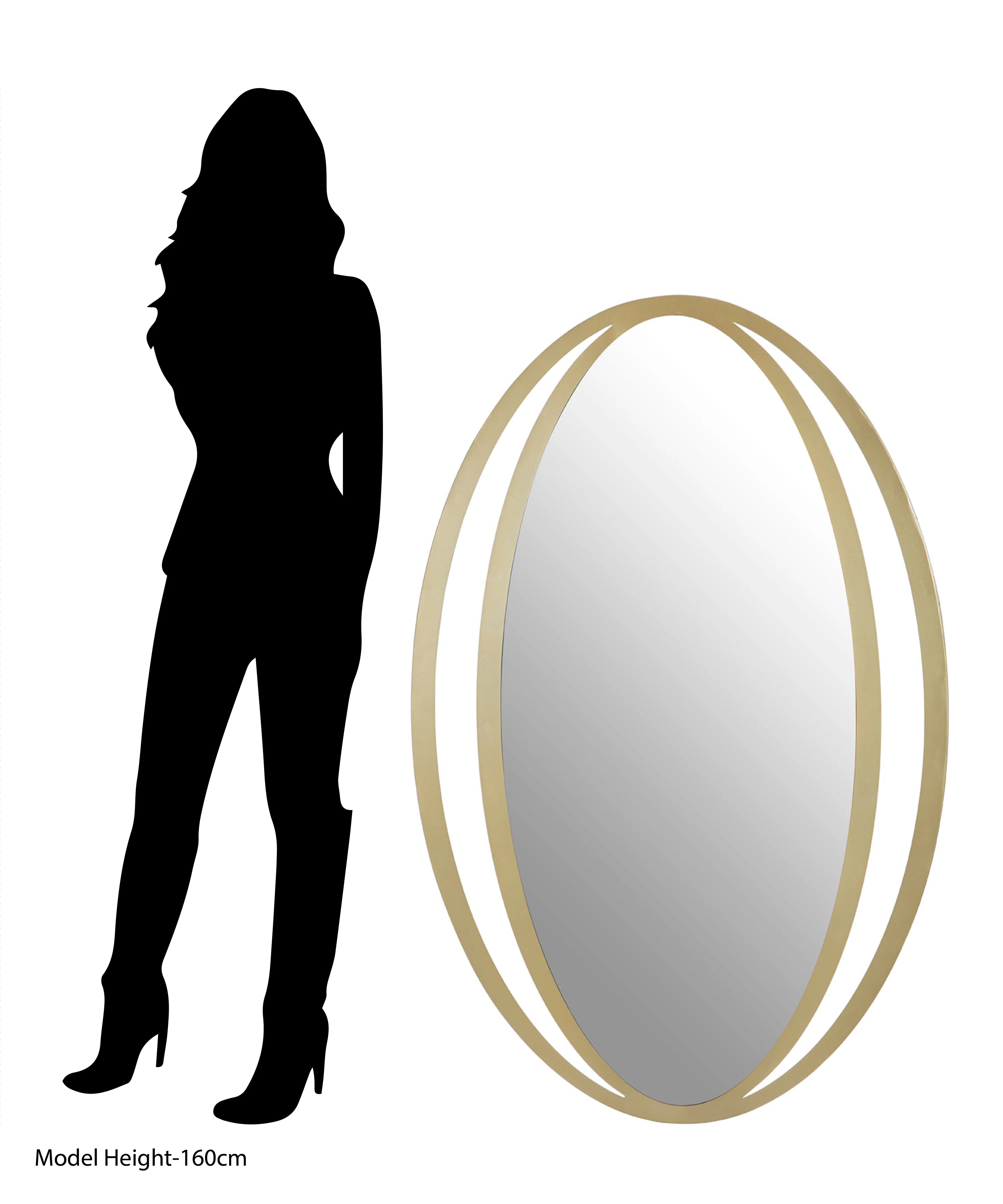 Theo Gold Double Ring Design Wall Mirror