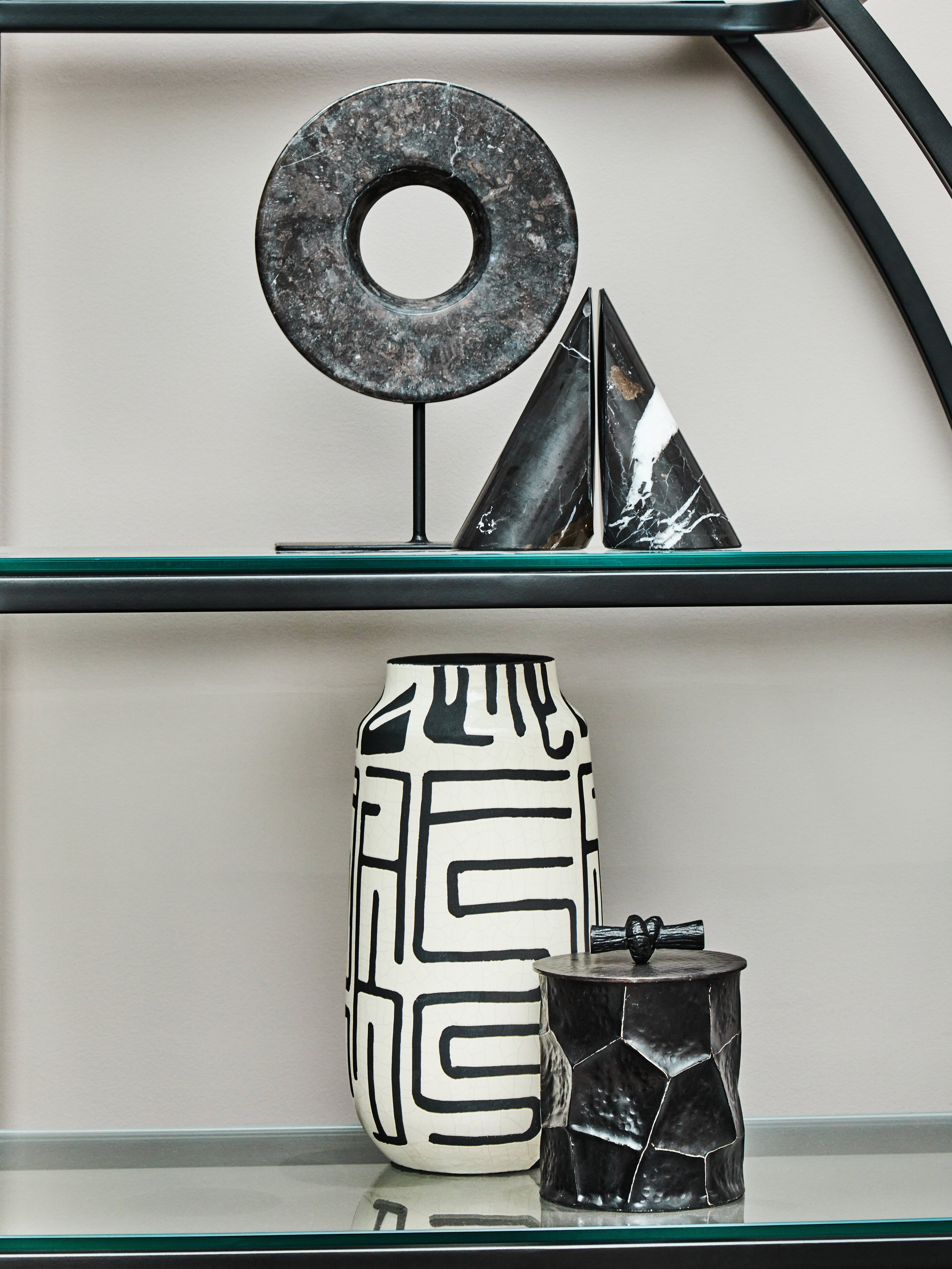 Koby Hammered Black Trinket Box | Large