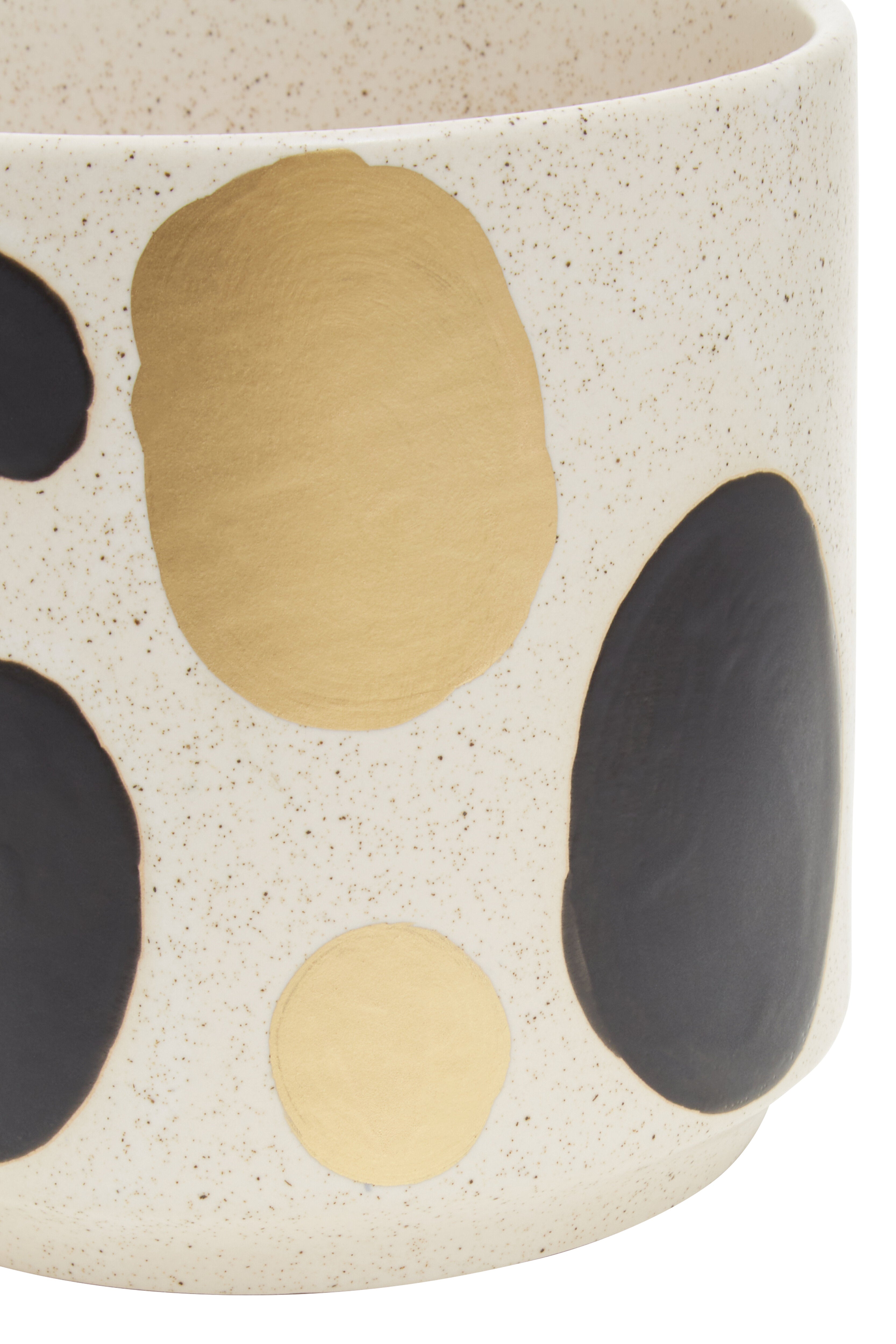 Marmo White & Gold Spotted Planter | Small