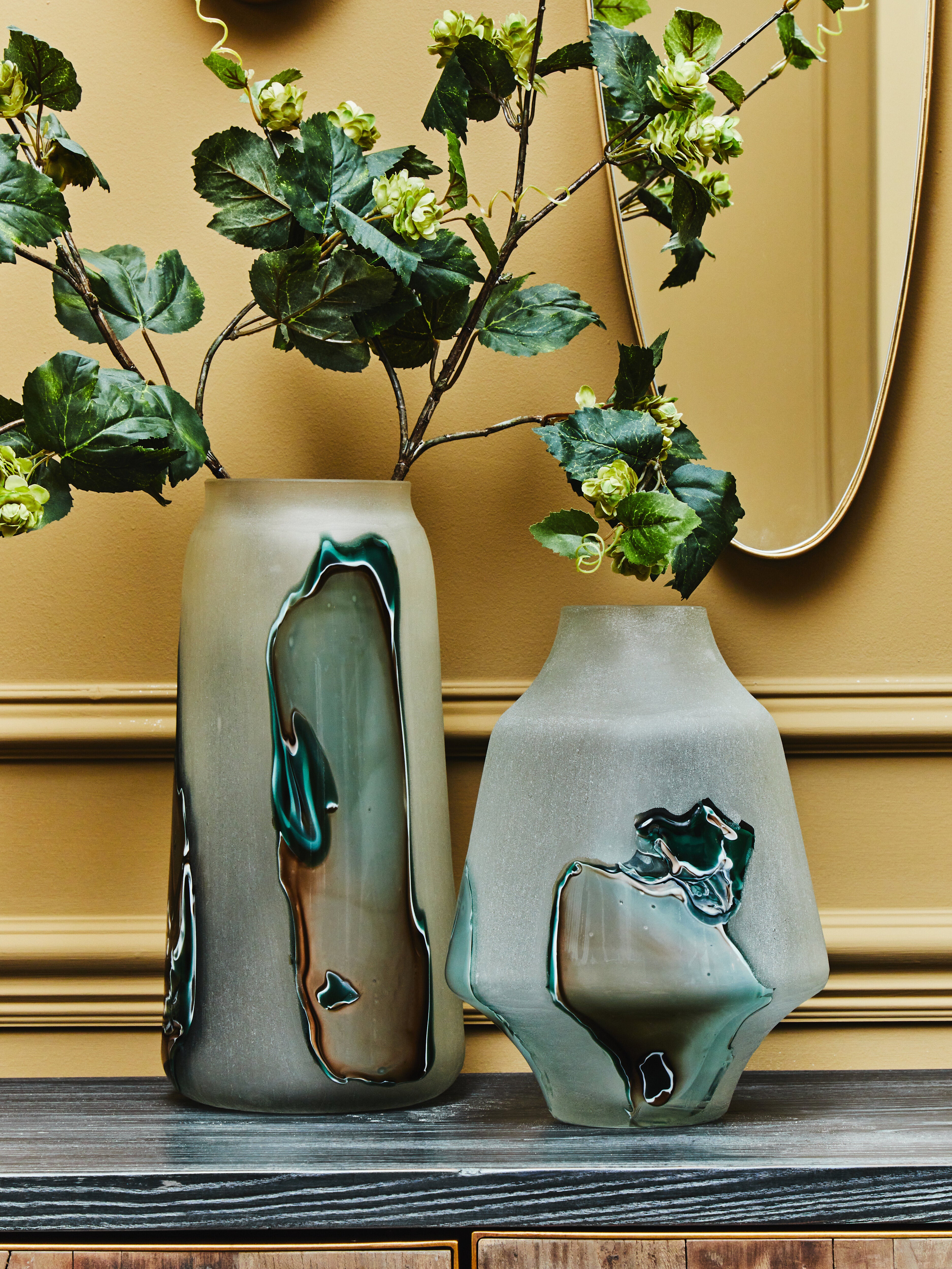 Oreana Frosted Abstract Glass Vase