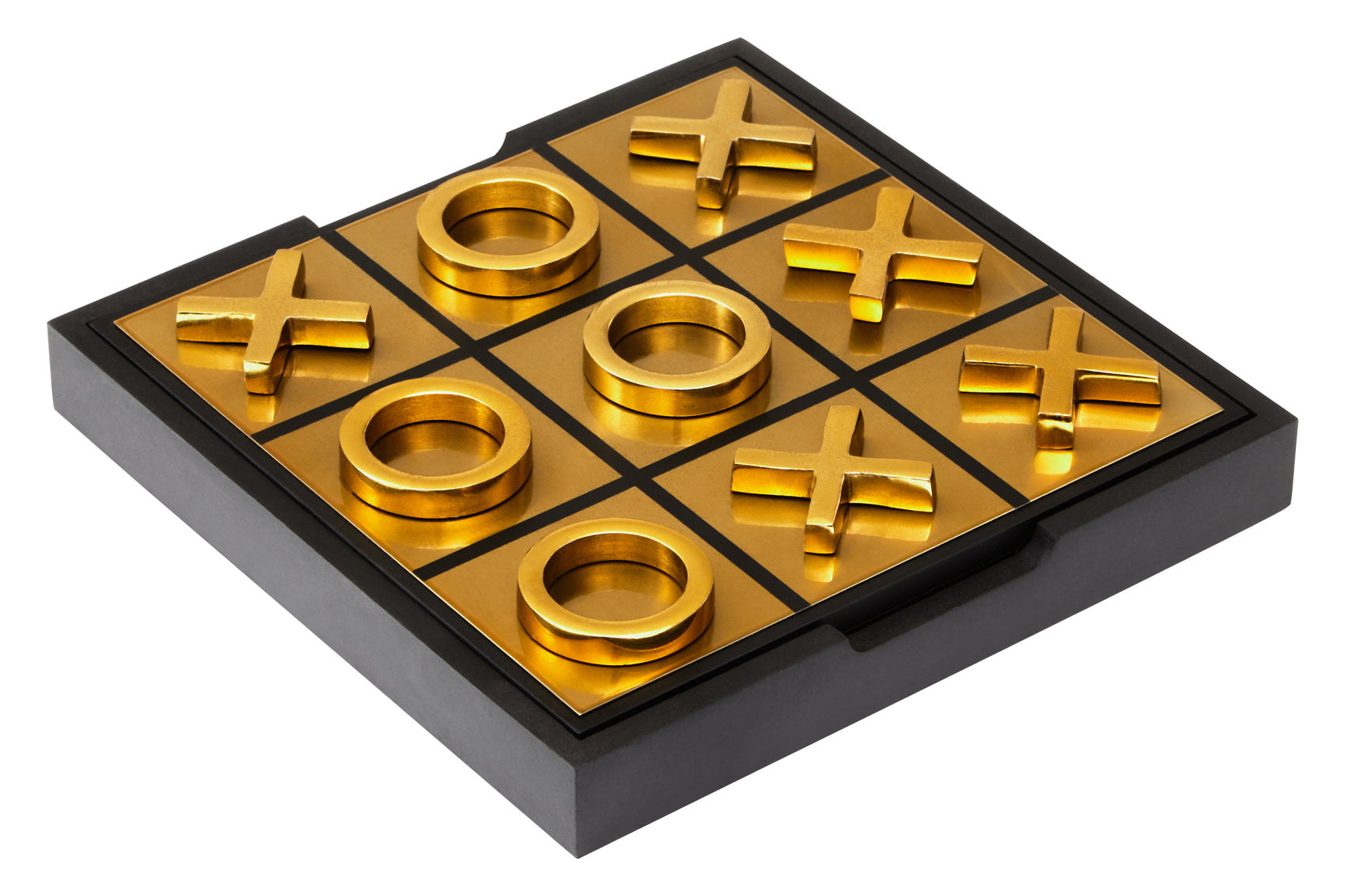 Terrence Games Black & Gold Aluminium Noughts & Crosses