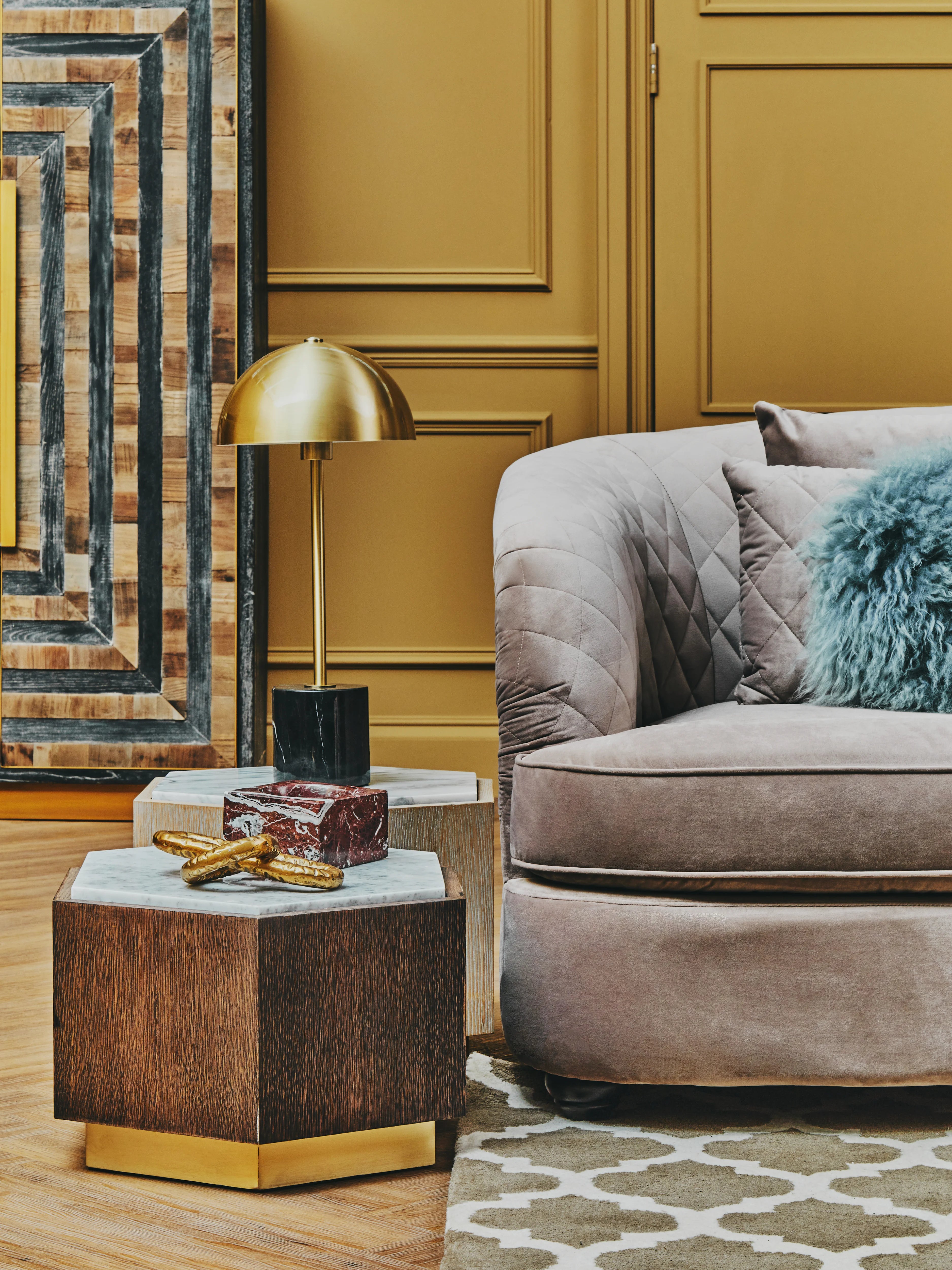 Addison Art Deco Hammered Gold Chain Sculpture