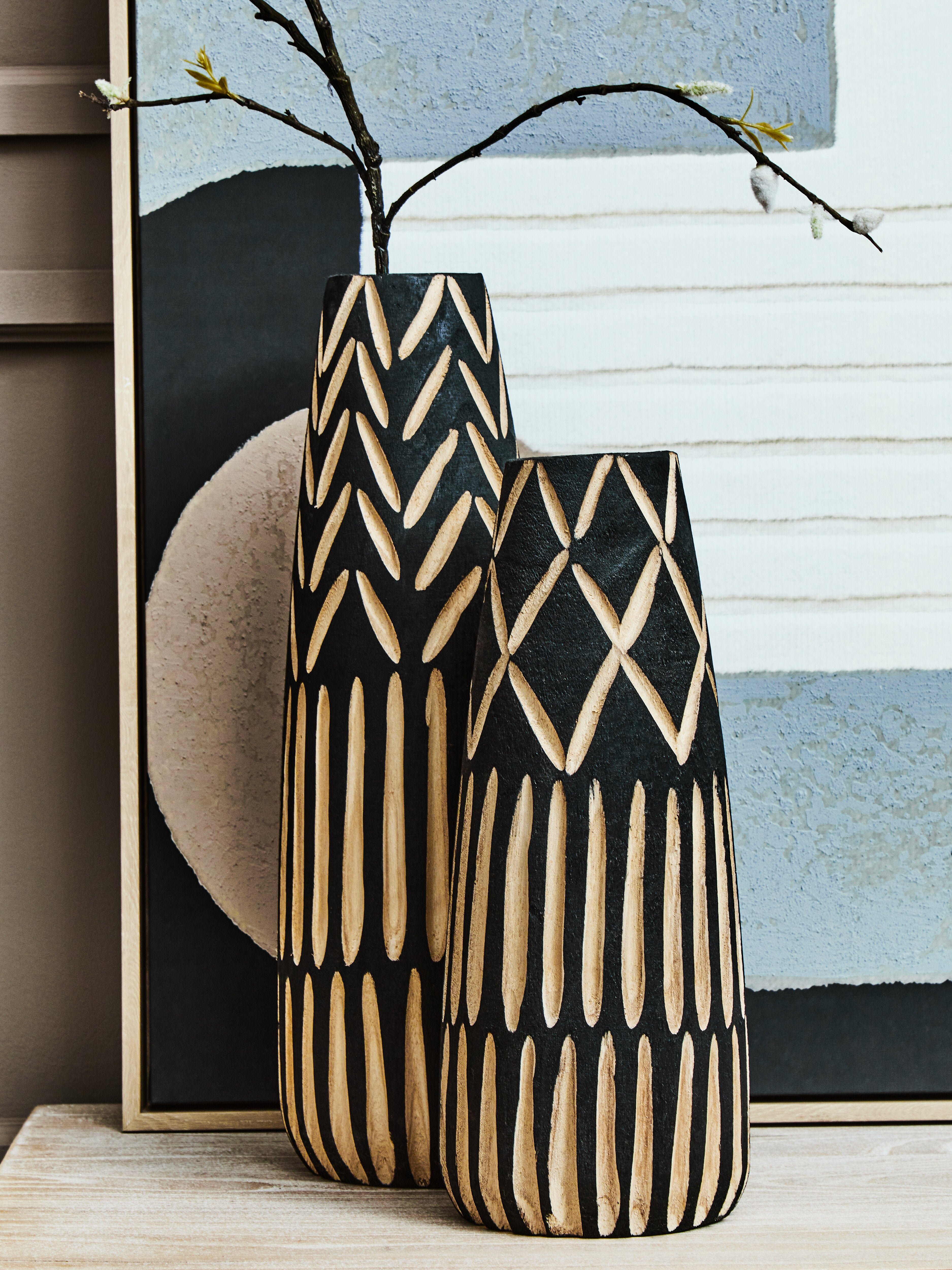 Harmony Small Engraved Wooden Vase