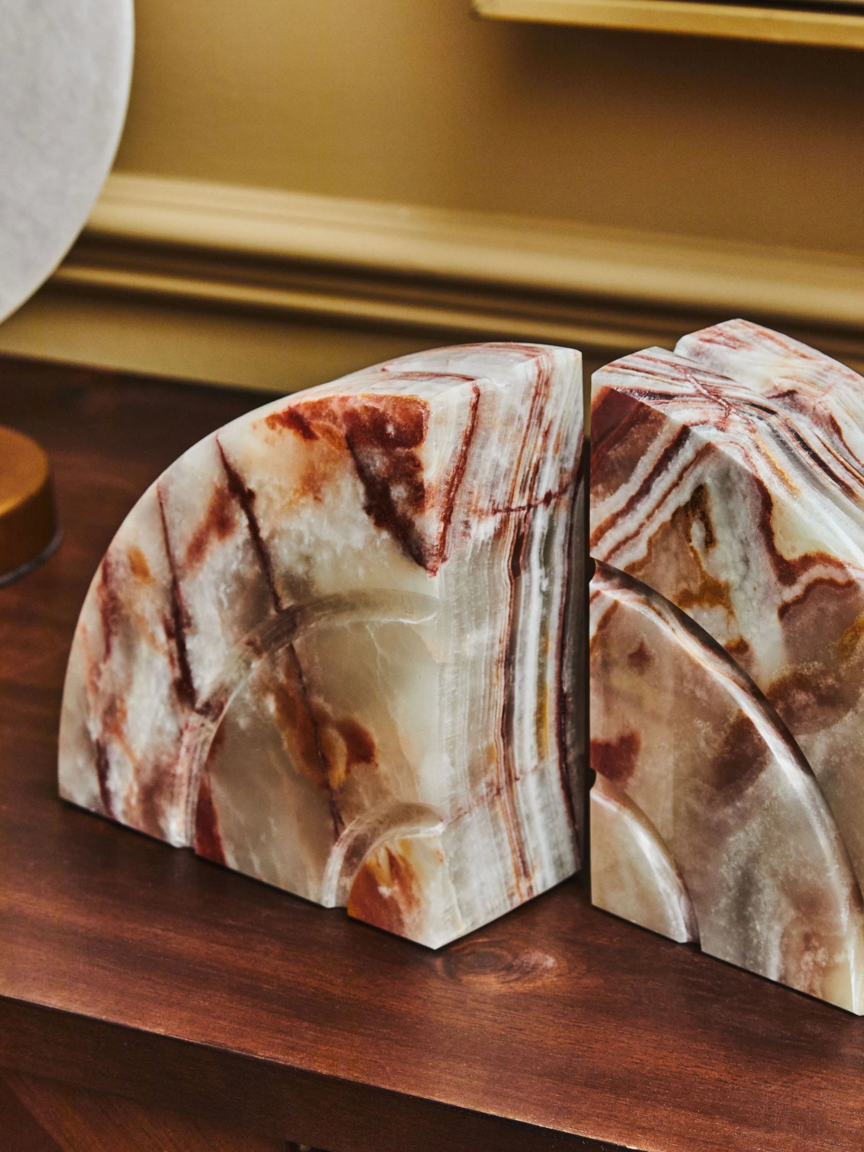 Set of 2 Opaline Onyx Bookends