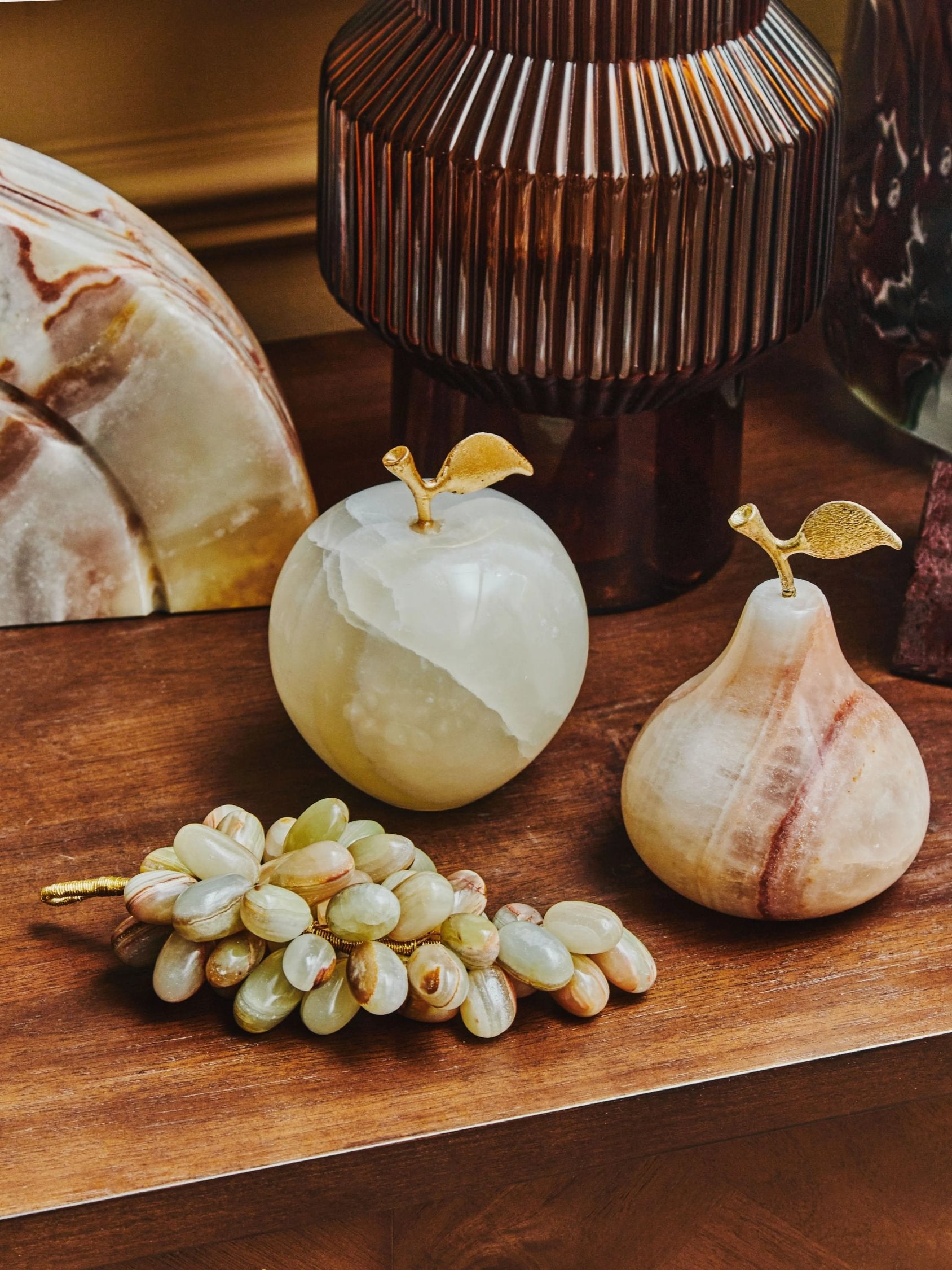 Opaline Green Onyx Decorative Grapes