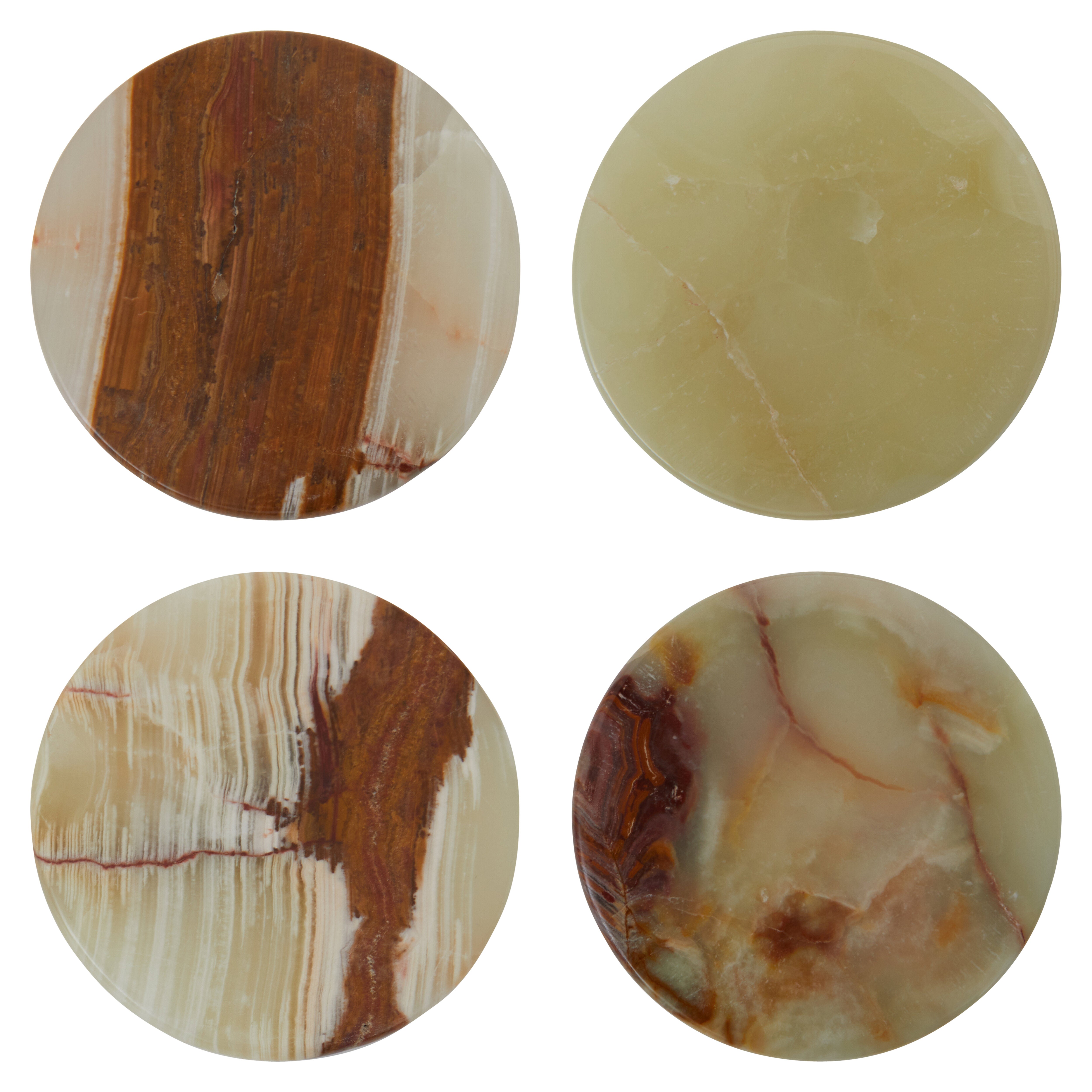 Set of 4 Junro Onyx Round Coasters