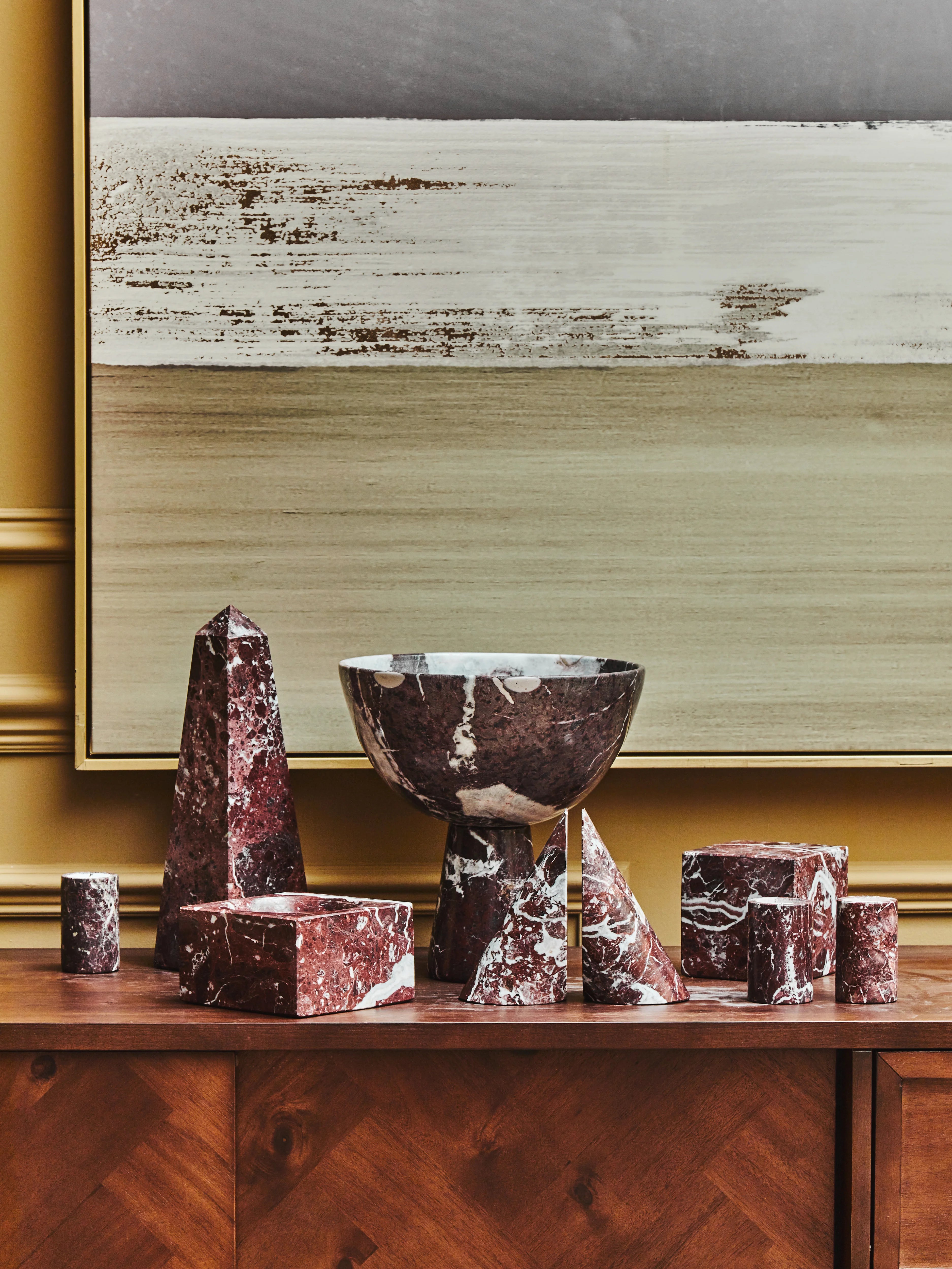 Toluca Red Marble Cube Ornament