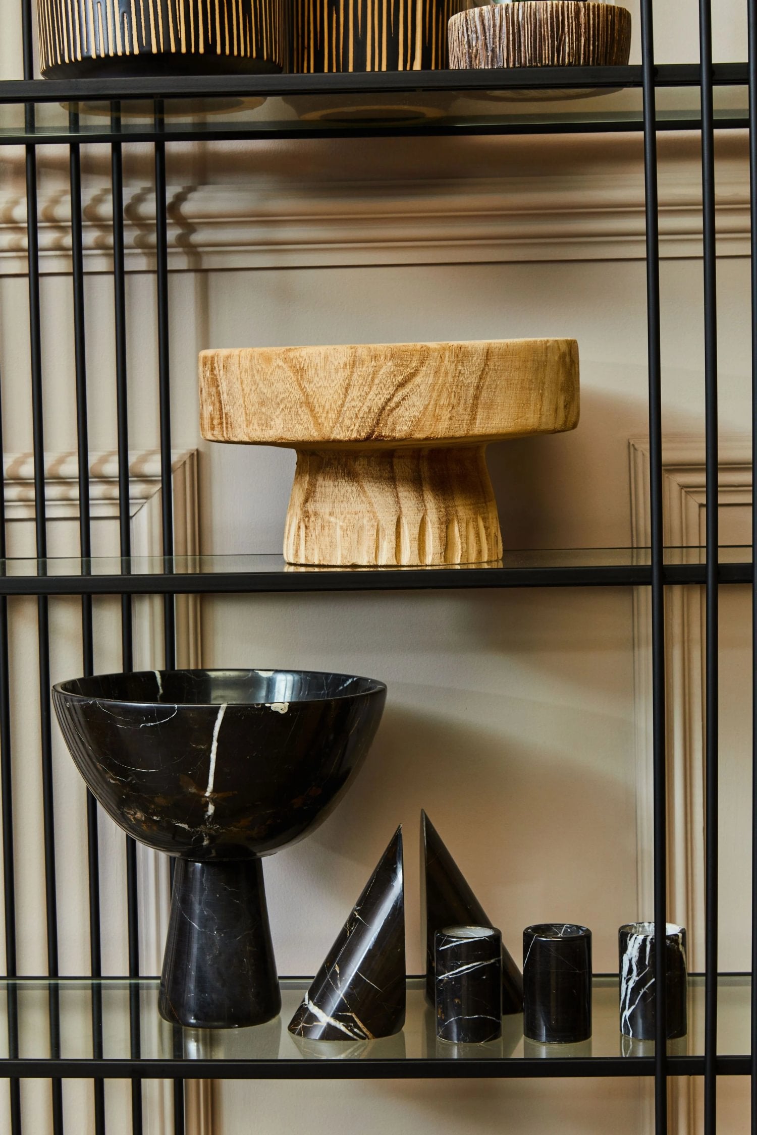 Set of 2 Siena Black Marble Bookends