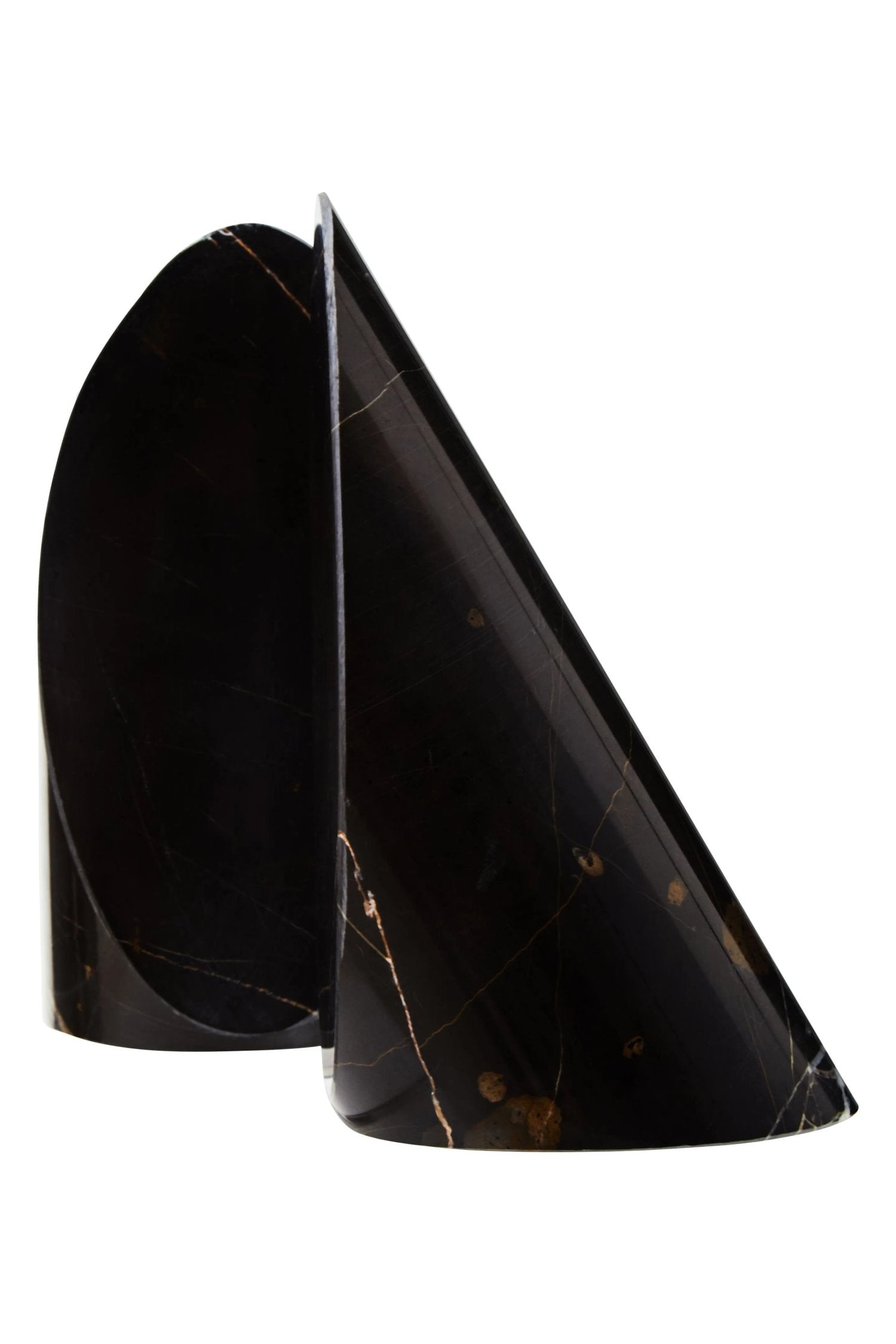 Set of 2 Siena Black Marble Bookends