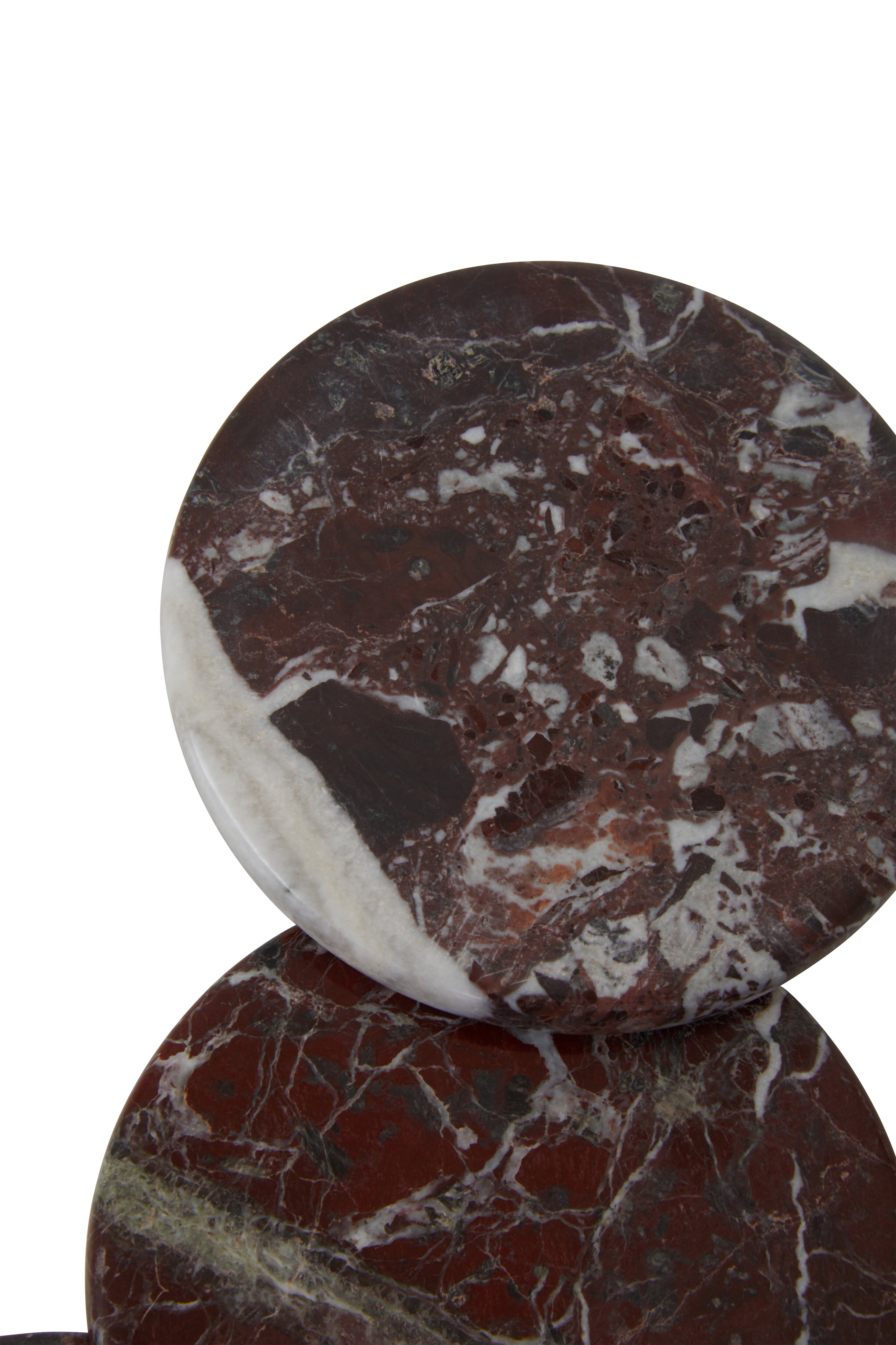 Set of 4 Toluca Red Marble Round Coasters