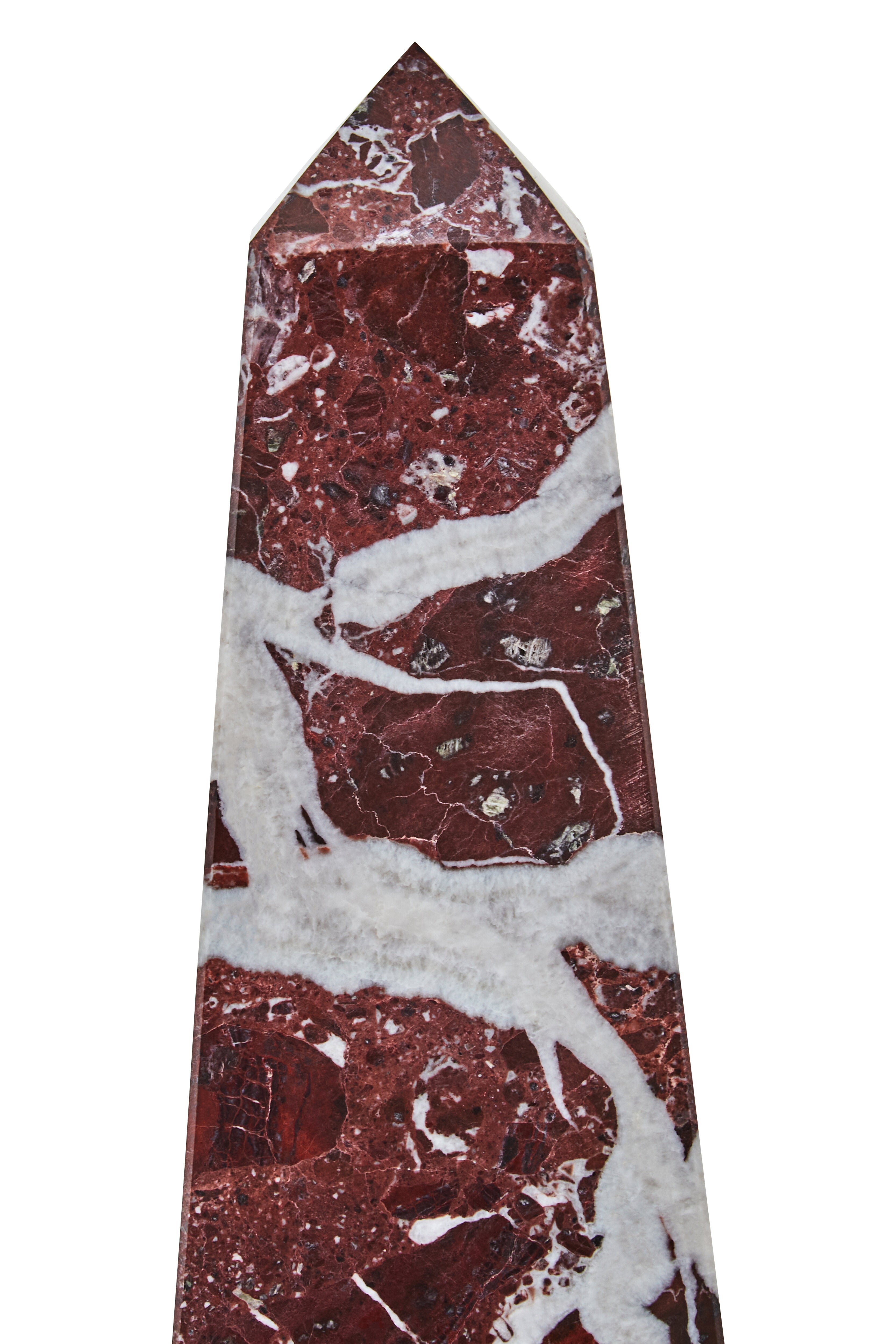 Toluca Red Marble Obelisk Sculpture | Small