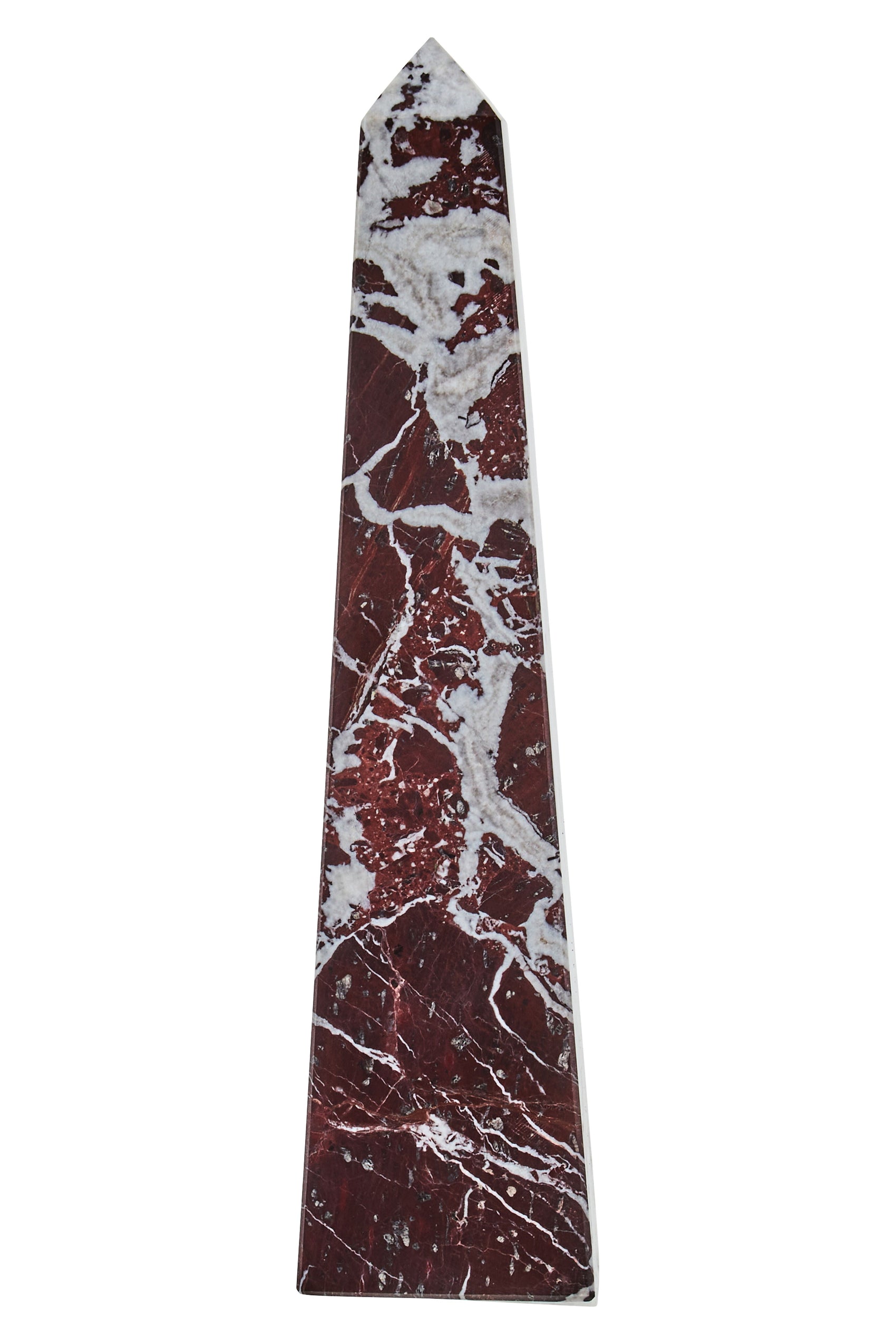 Toluca Red Marble Obelisk Sculpture | Large