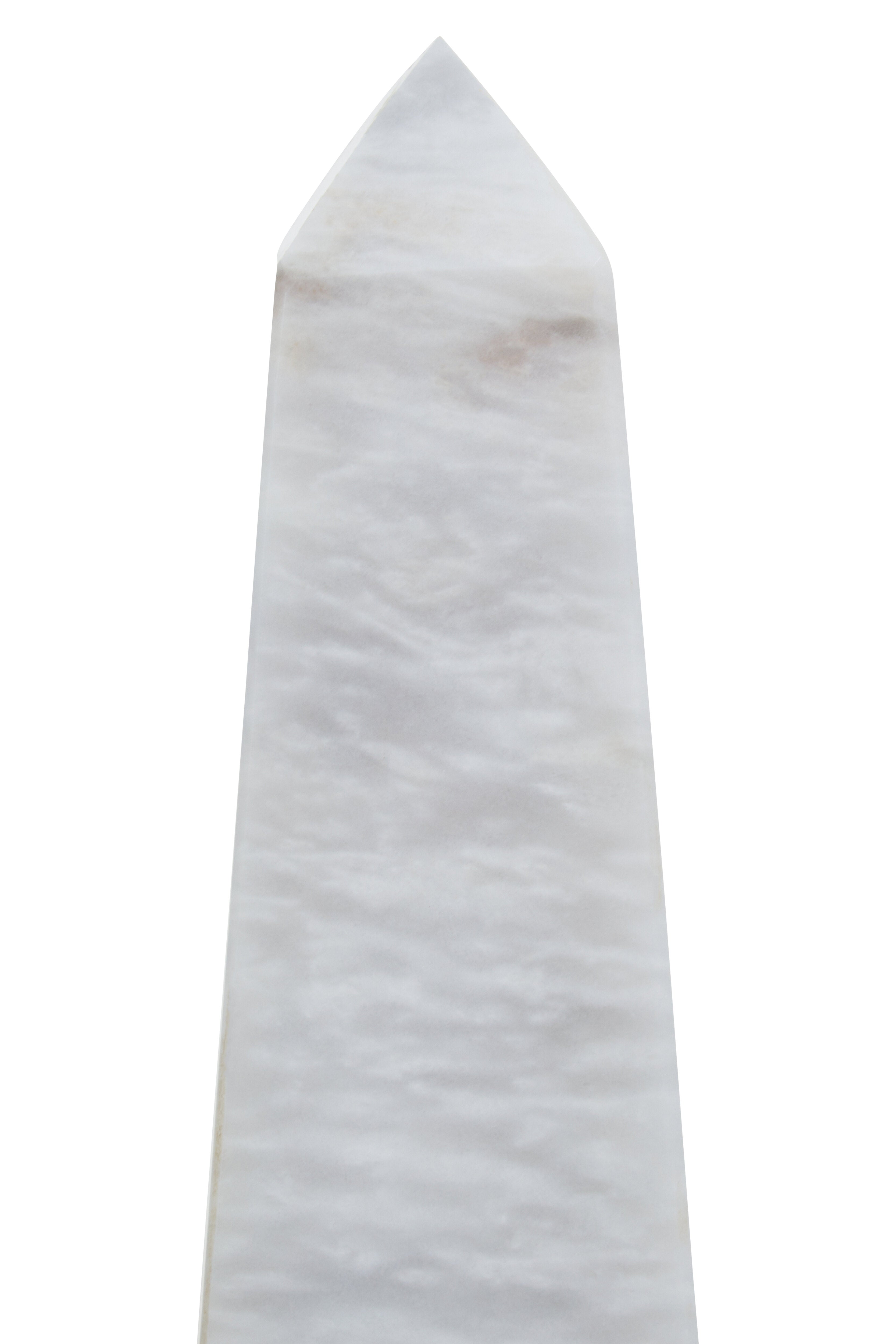 Toluca White Marble Obelisk Sculpture | Large