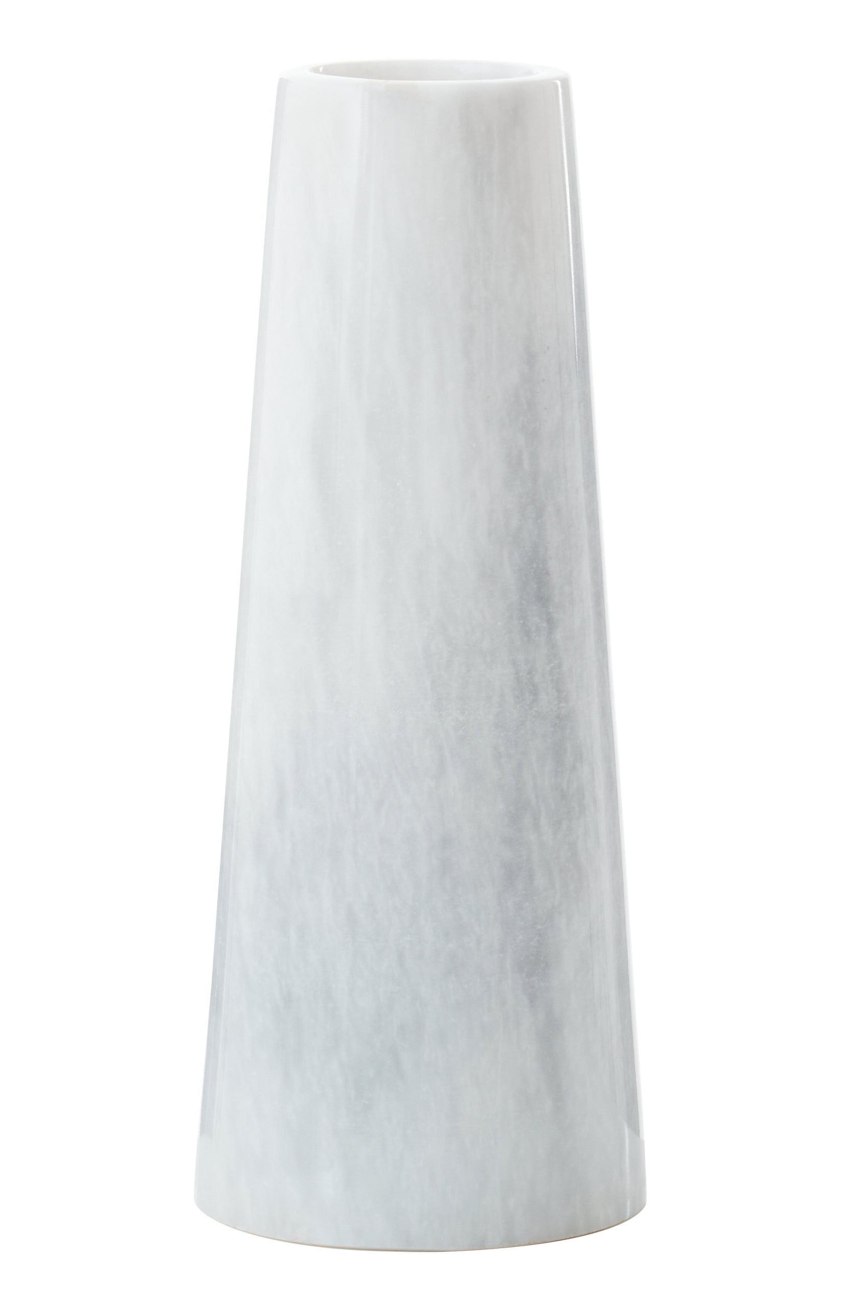 Toluca White Marble Tapered Vase