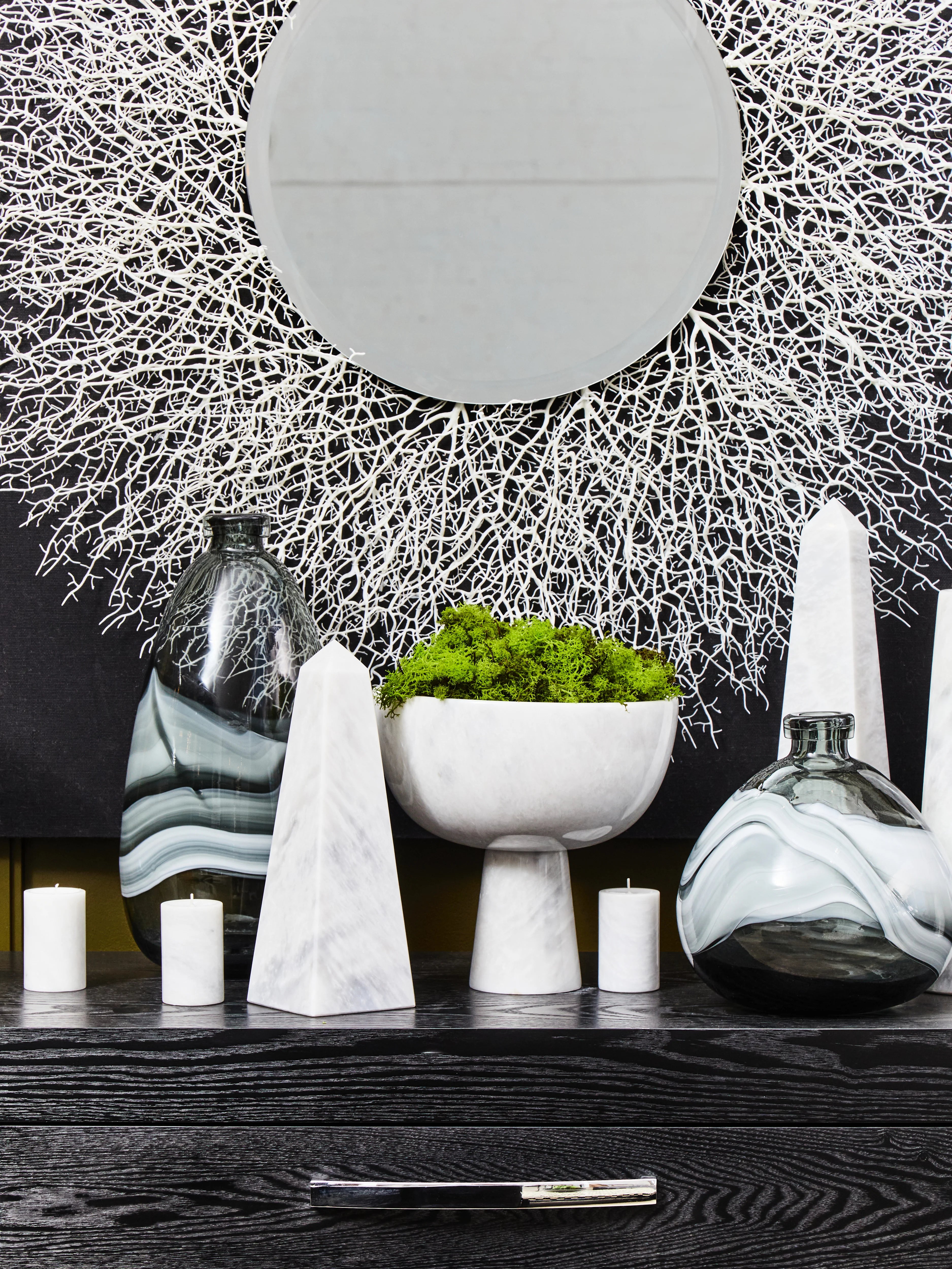 Toluca White Marble Pedestal Bowl | Large